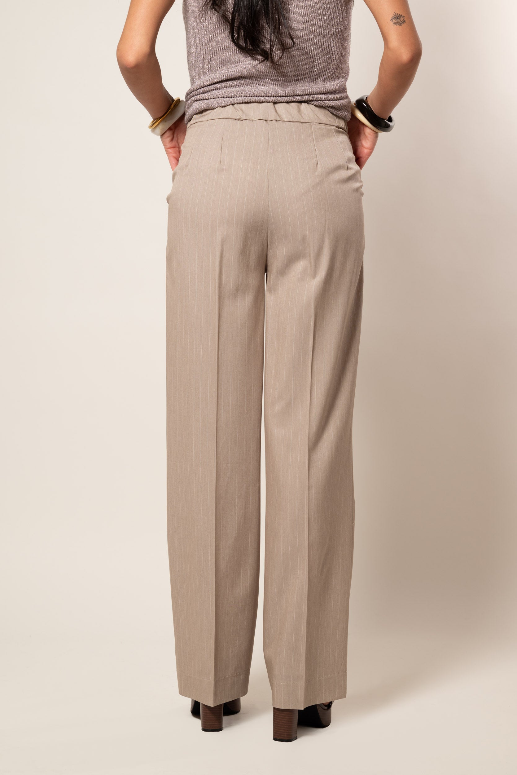 Pantalone Gessato |Colore:Cappuccino