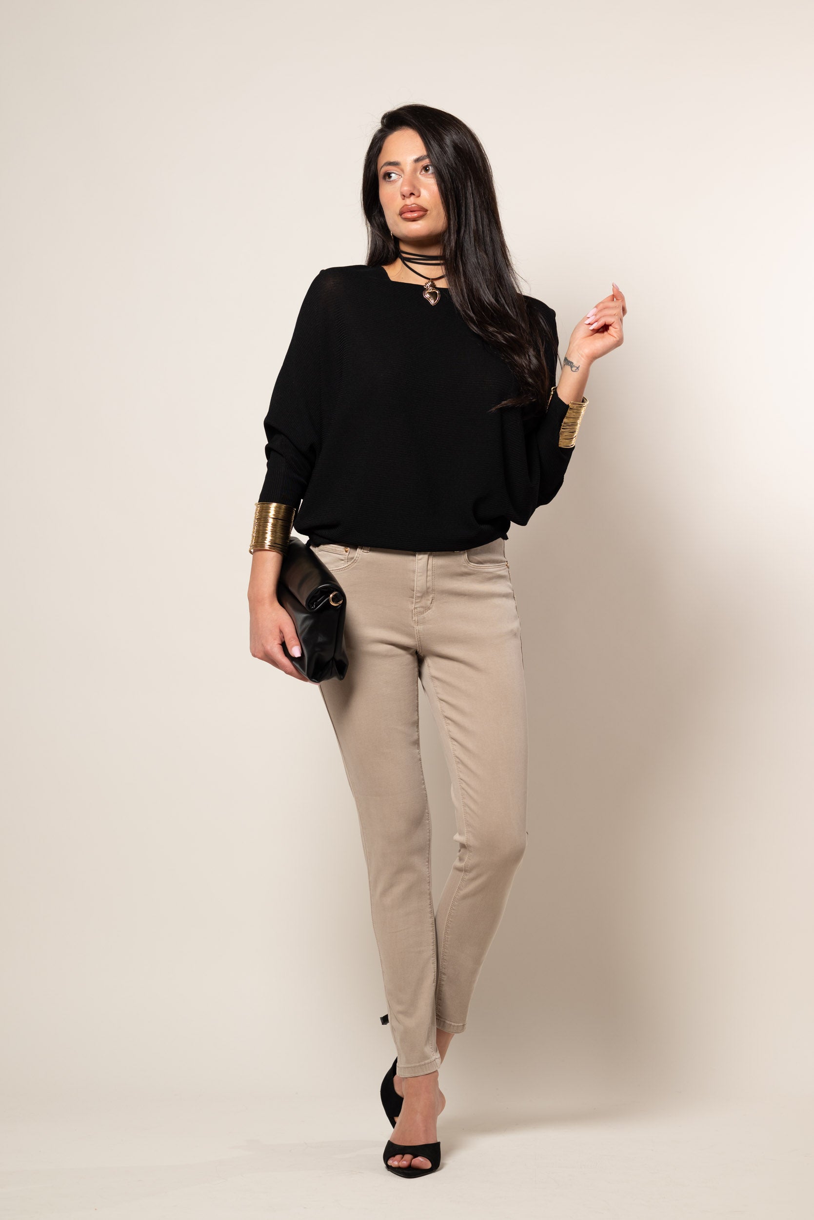 Jeans colorato Skinny|Colore:Sabbia