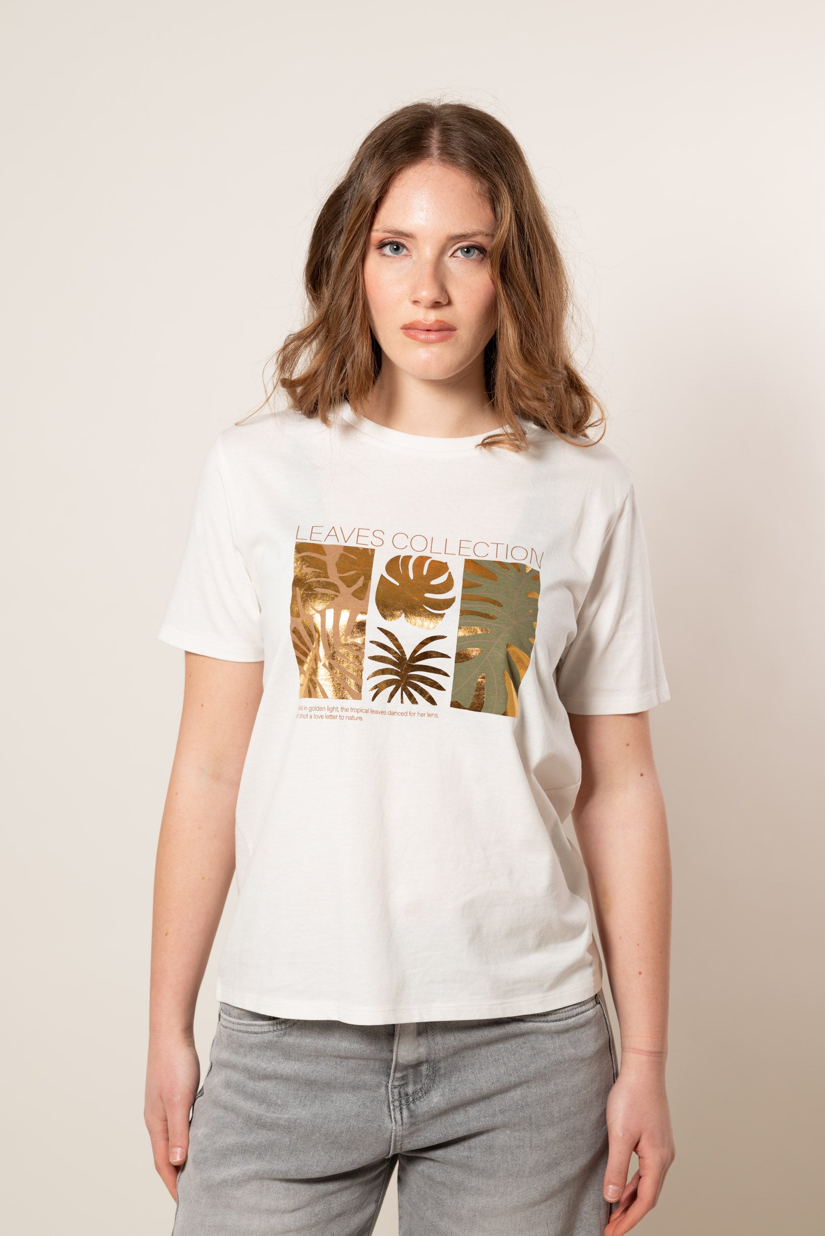 T - shirt Golden Nature|Colore:Bianco latte
