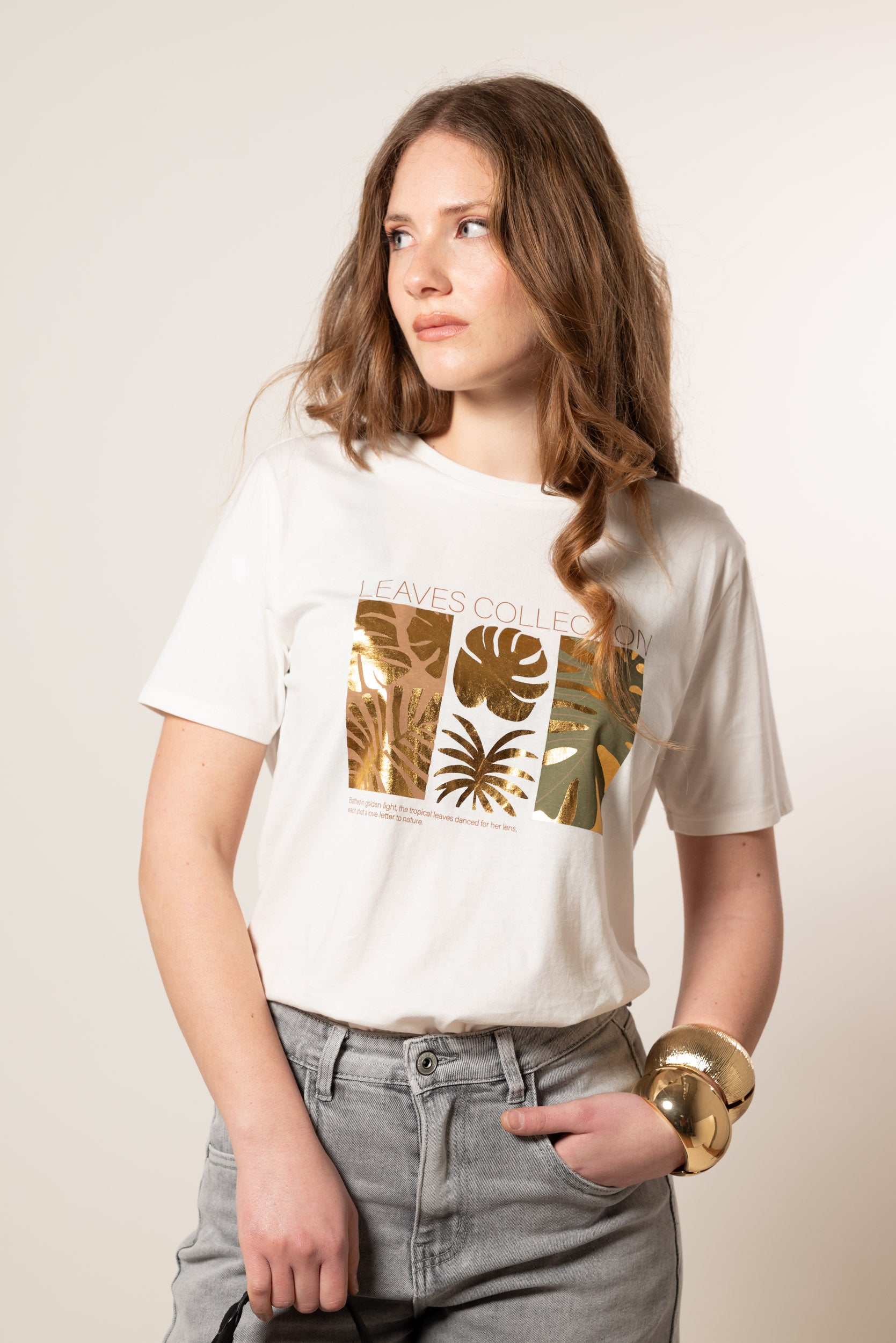 T - shirt Golden Nature|Colore:Bianco latte