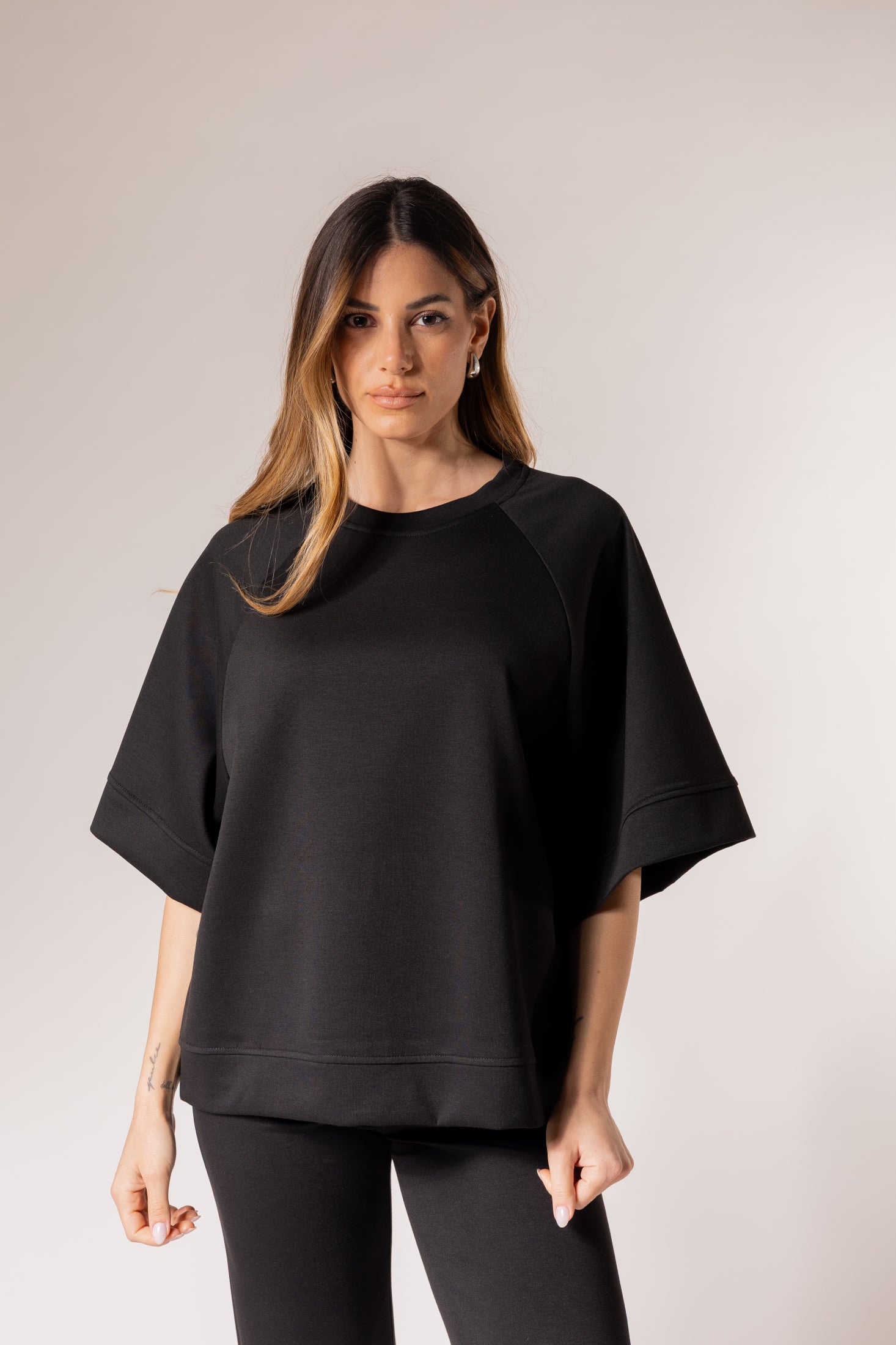 Maglia oversize maniche raglan|Colore:Nero