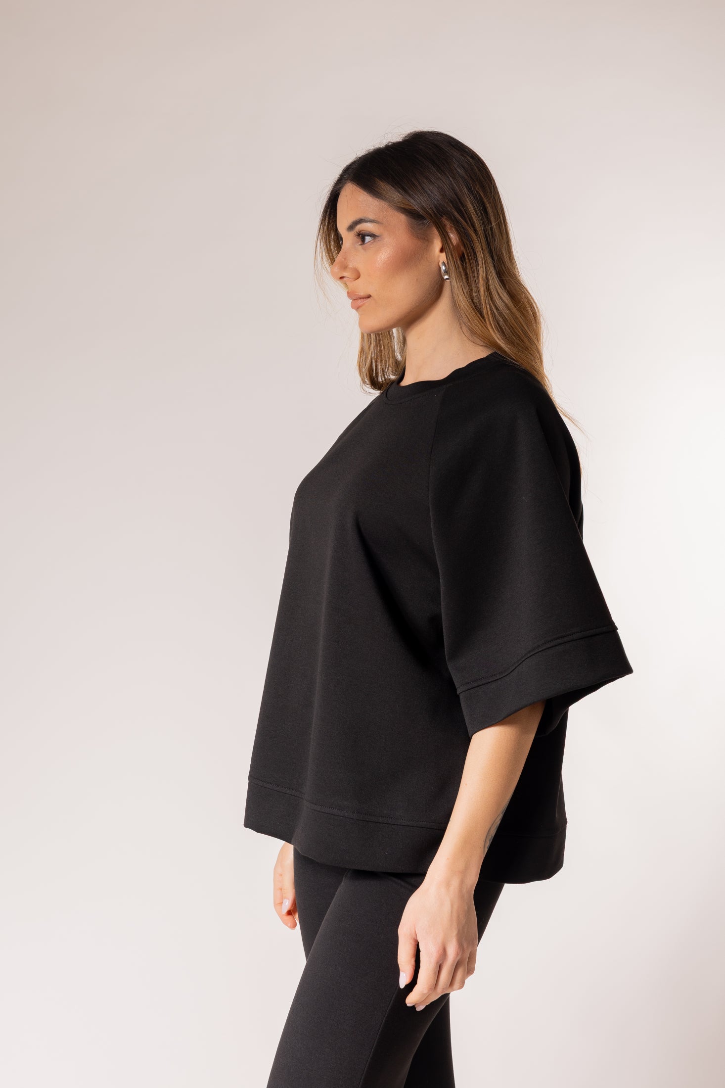 Maglia oversize maniche raglan|Colore:Nero