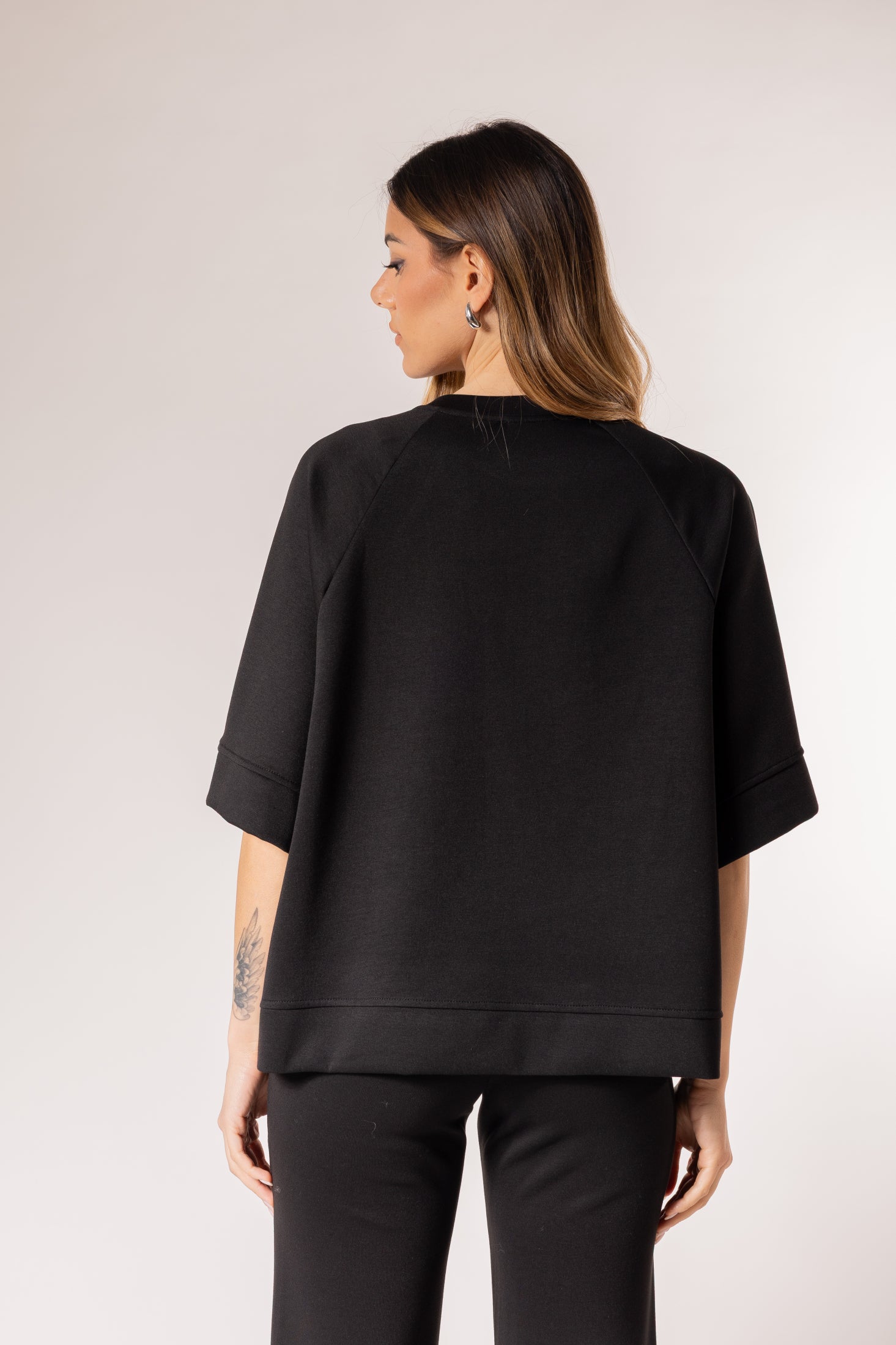Maglia oversize maniche raglan|Colore:Nero