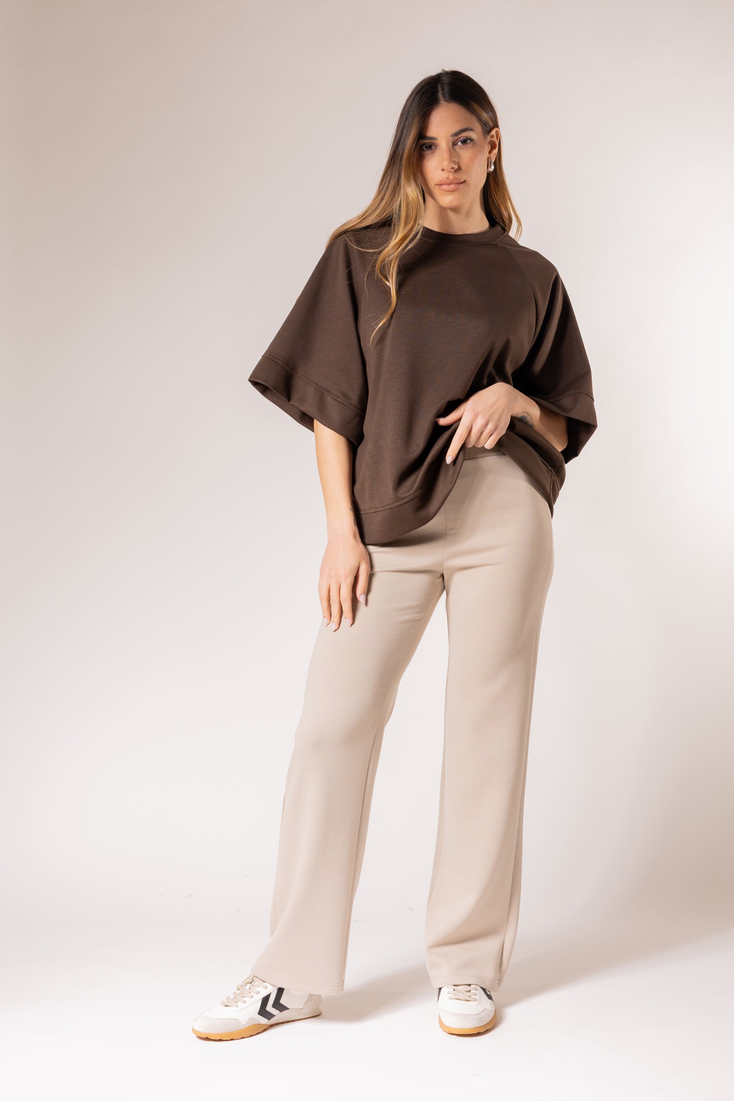 Maglia oversize maniche raglan|Colore:Moro