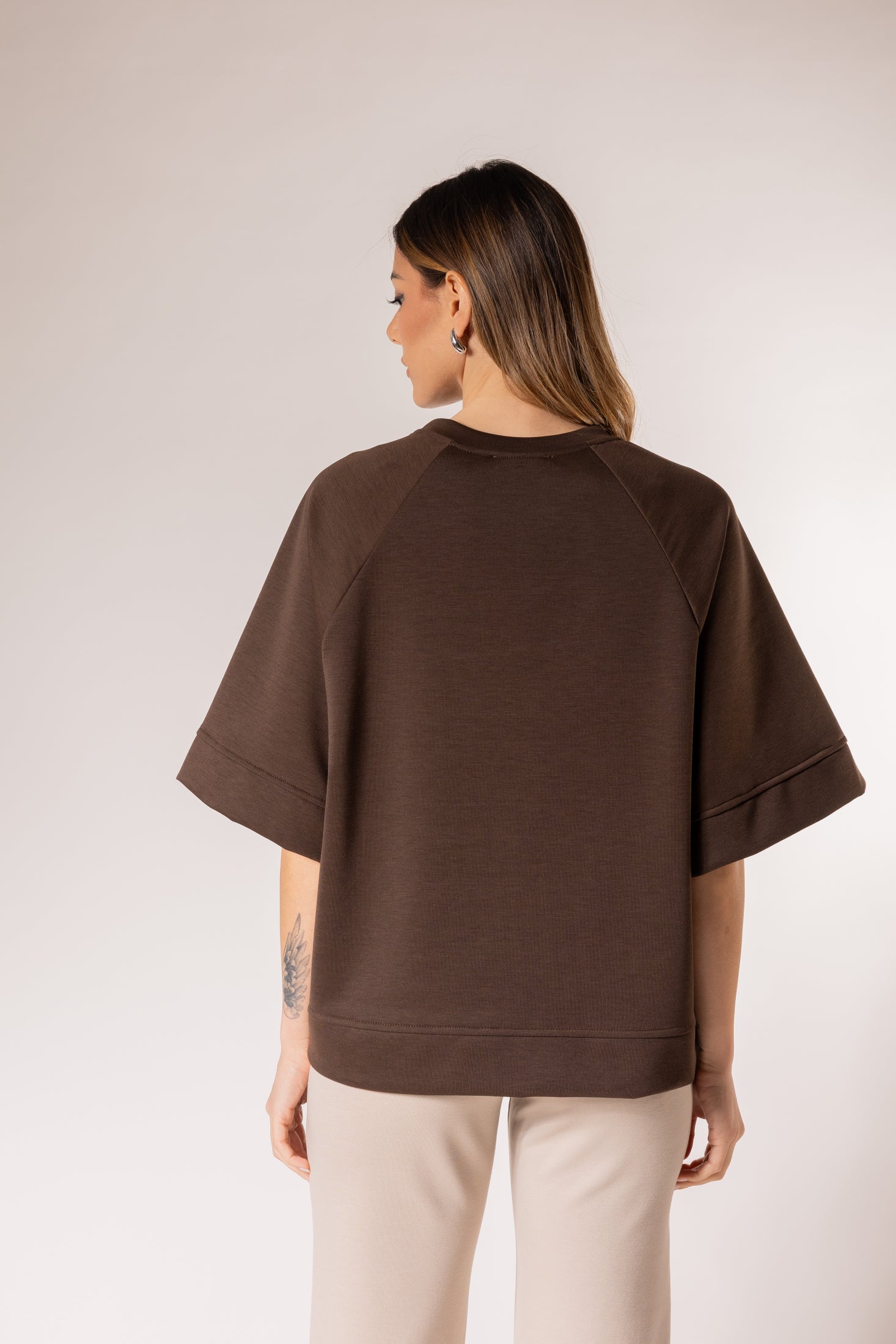 Maglia oversize maniche raglan|Colore:Moro