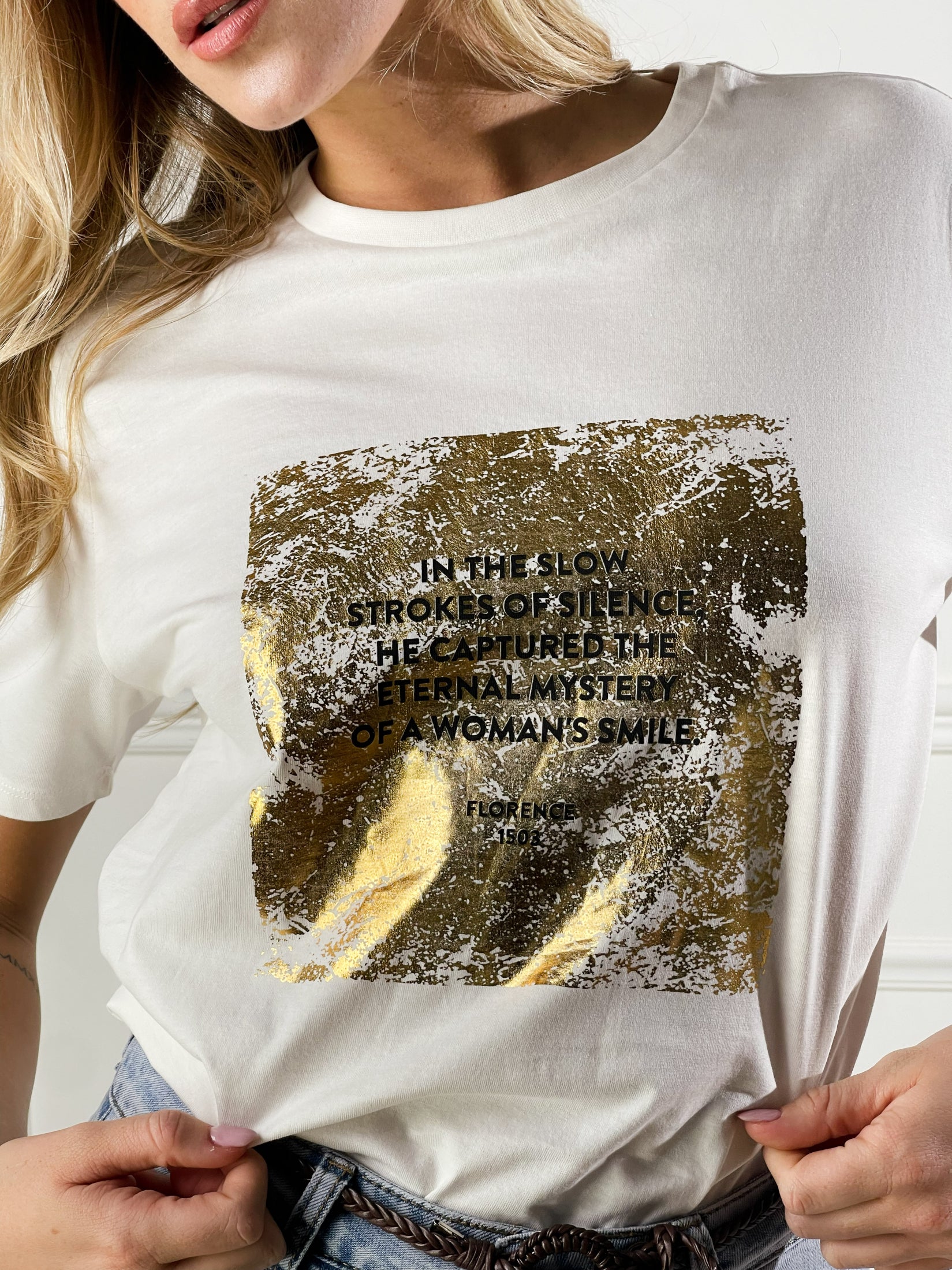 T -Shirt  The slow|Colore:Bianco latte