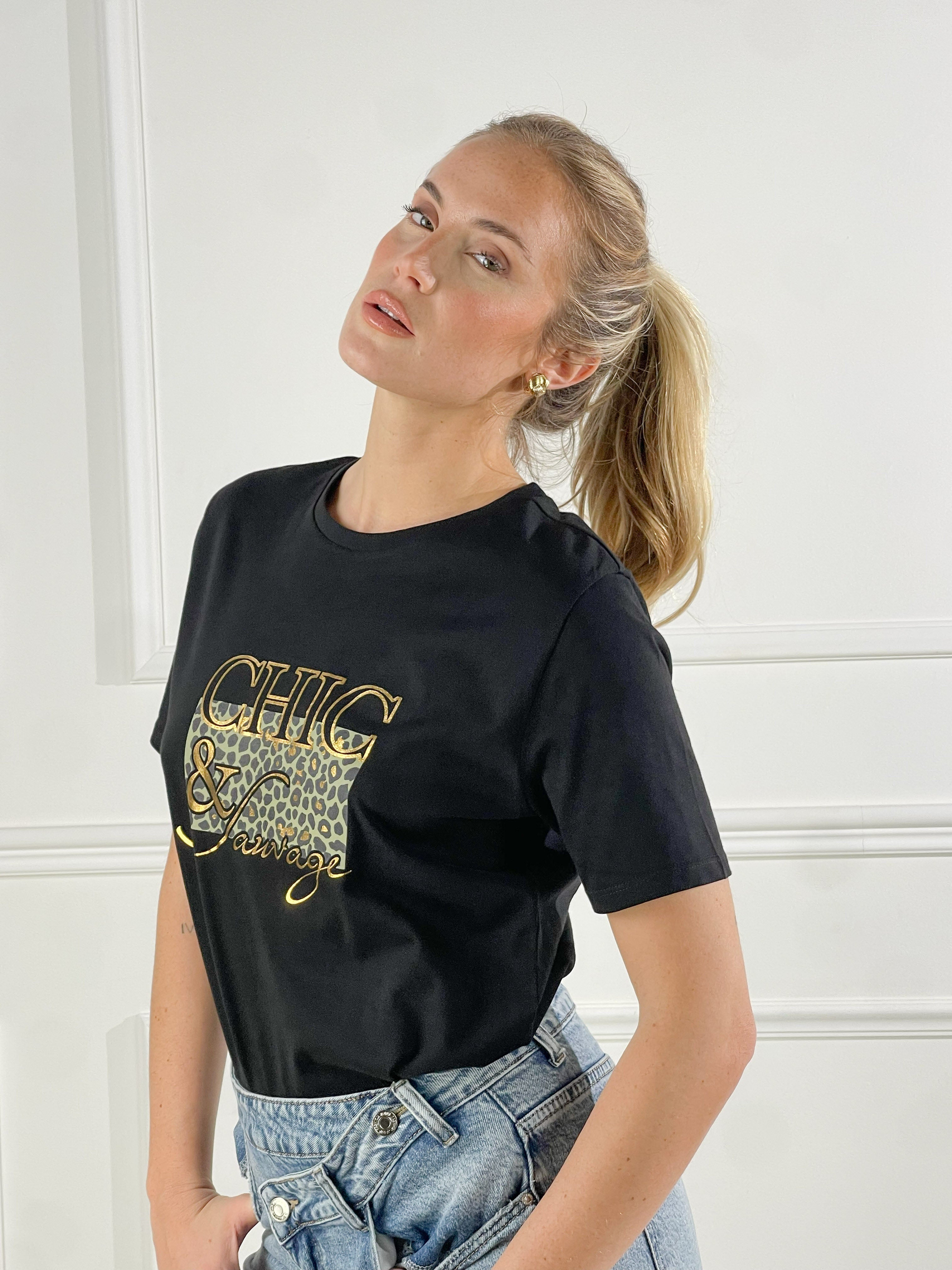 T-shirt chic|Colore:Nero