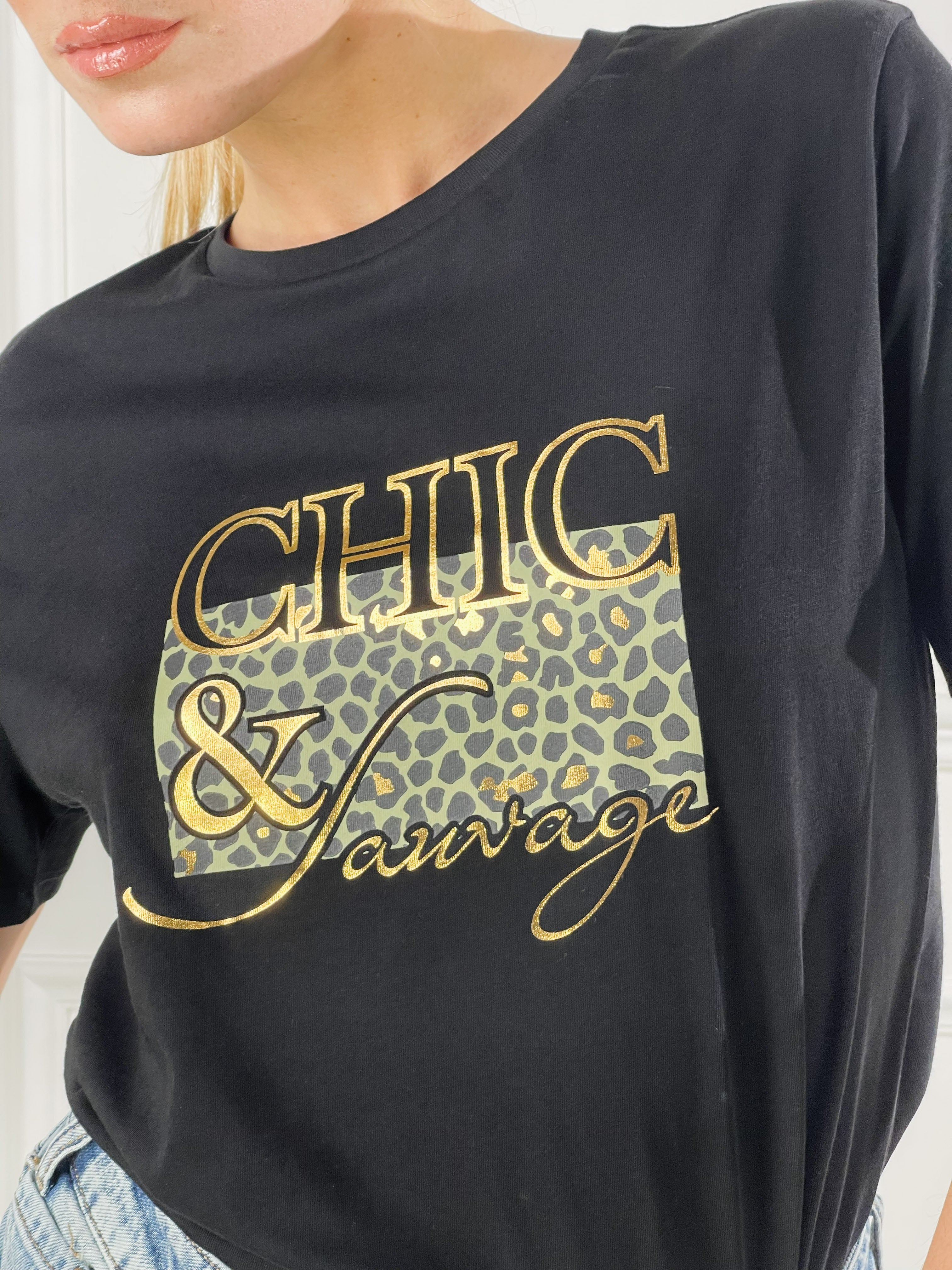 T-shirt chic|Colore:Nero