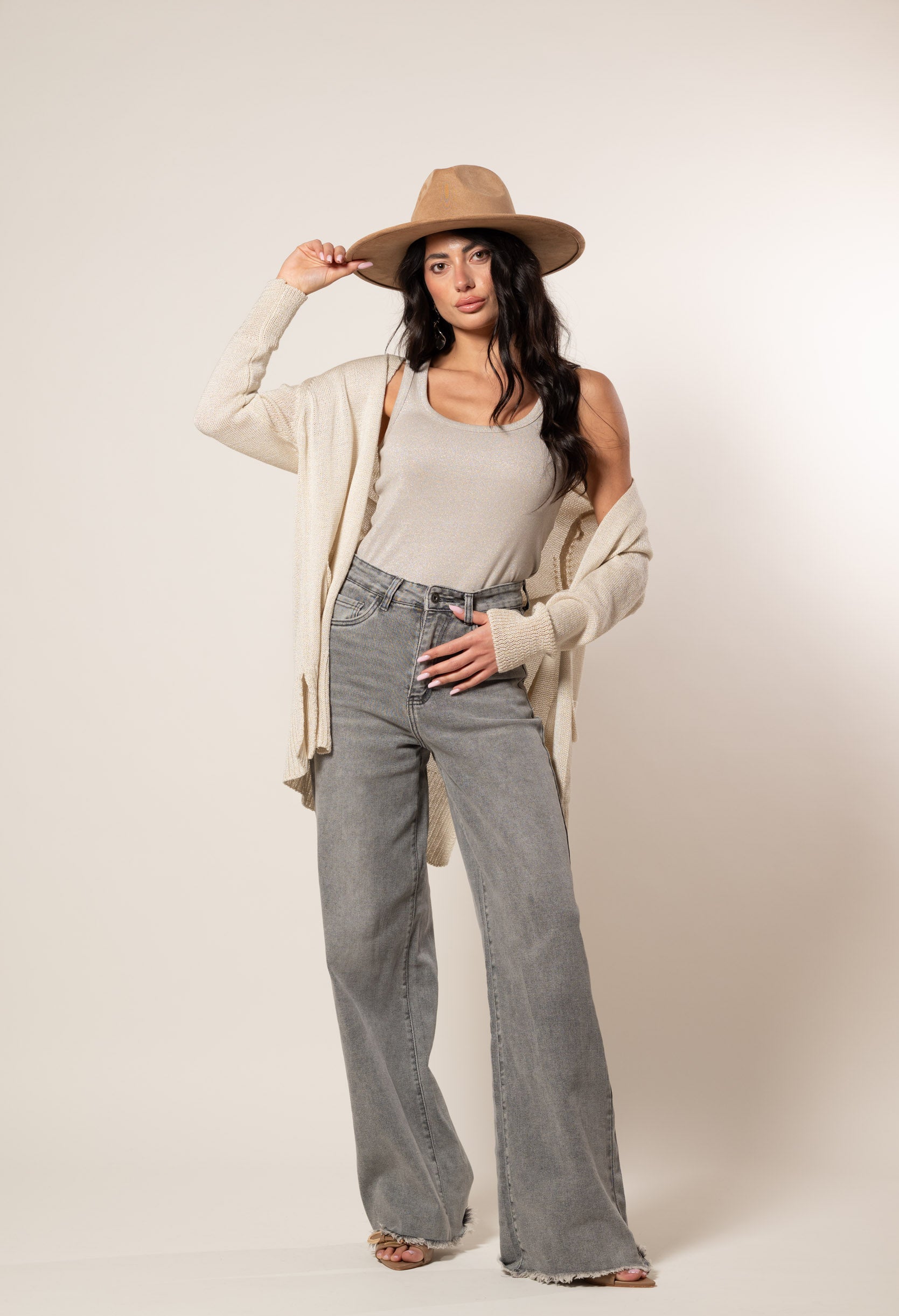 Cardigan Perlato|Colore:Fango