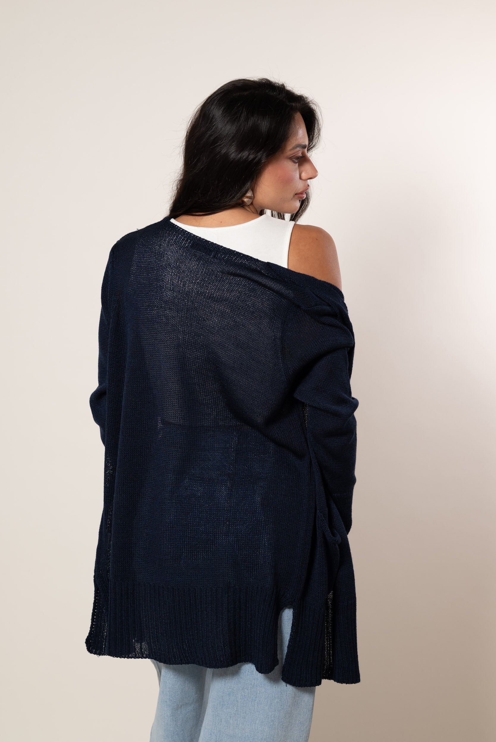 Cardigan Perlato|Colore:Blu
