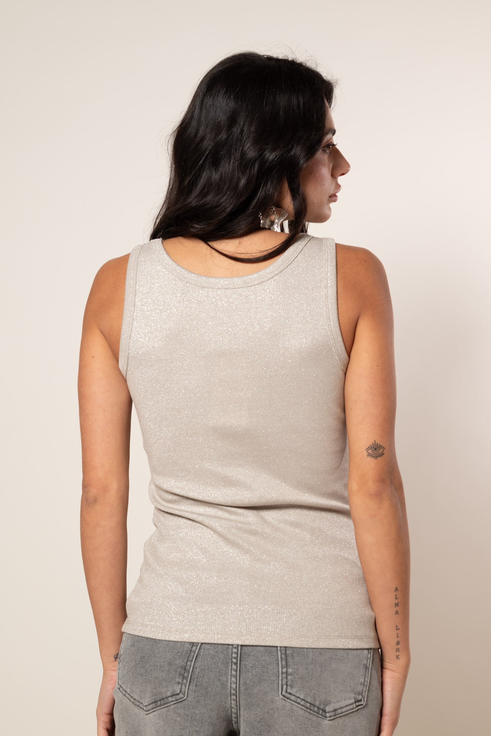 Canotta Lurex|Colore:Beige