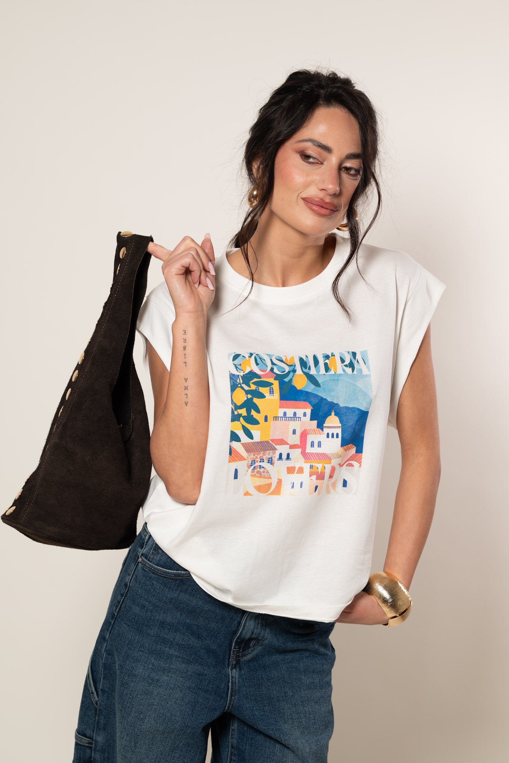 T-shirt Positano|Colore:Bianco latte