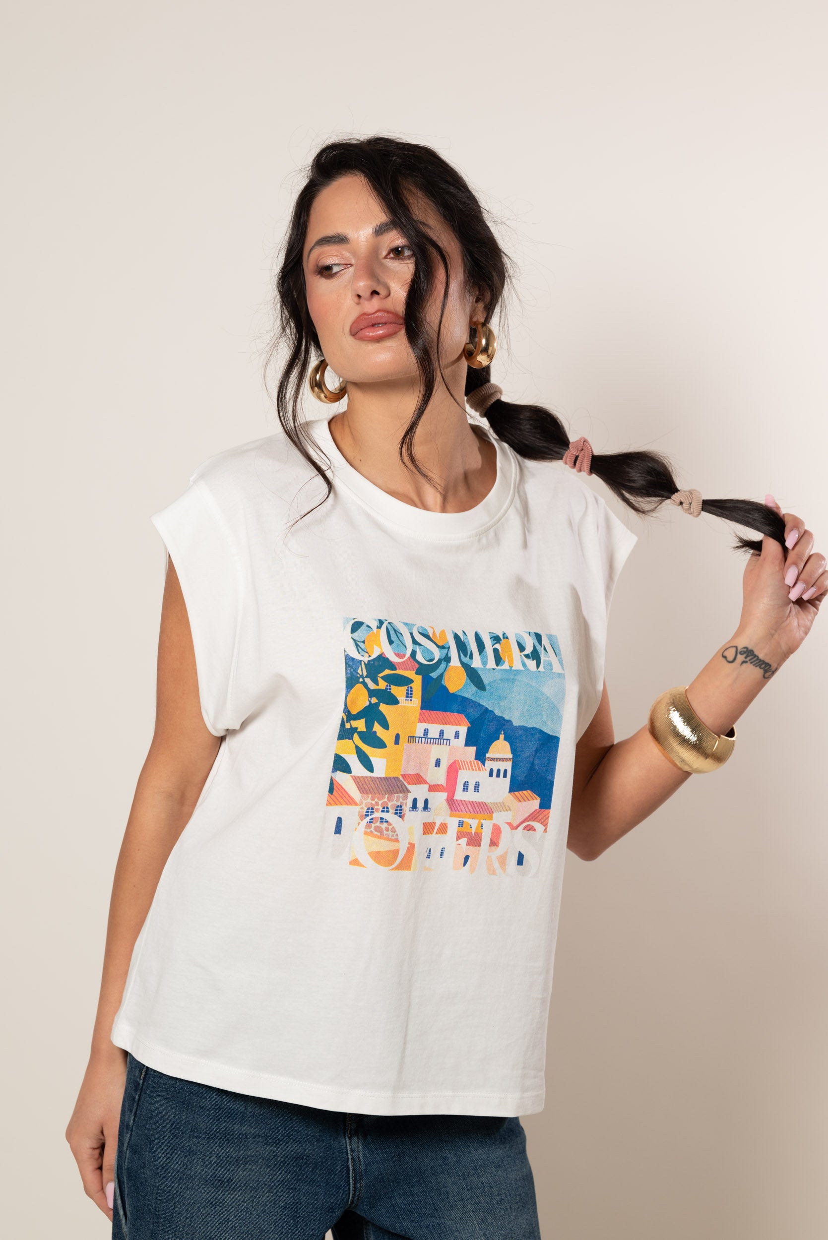 T-shirt Positano|Colore:Bianco latte