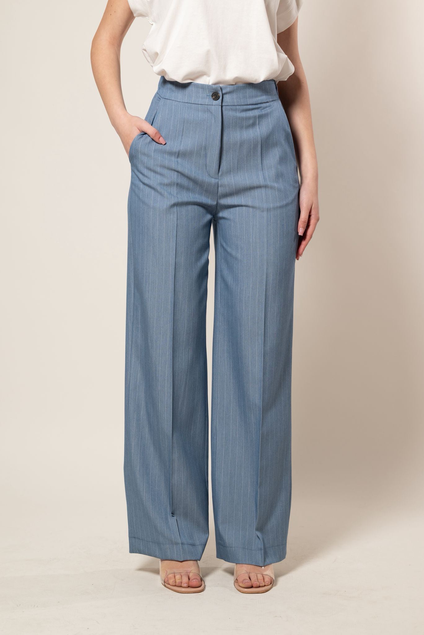 Pantalone Gessato |Colore:Jeans