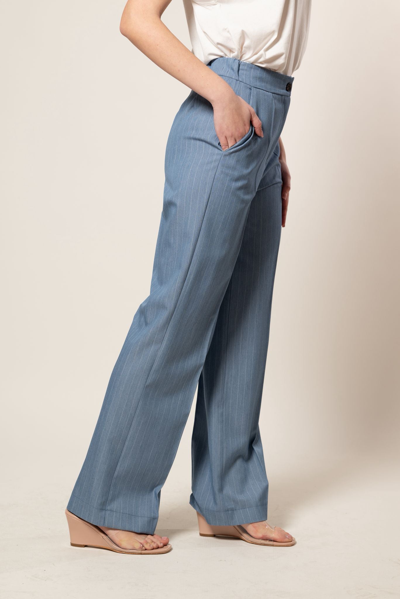 Pantalone Gessato |Colore:Jeans
