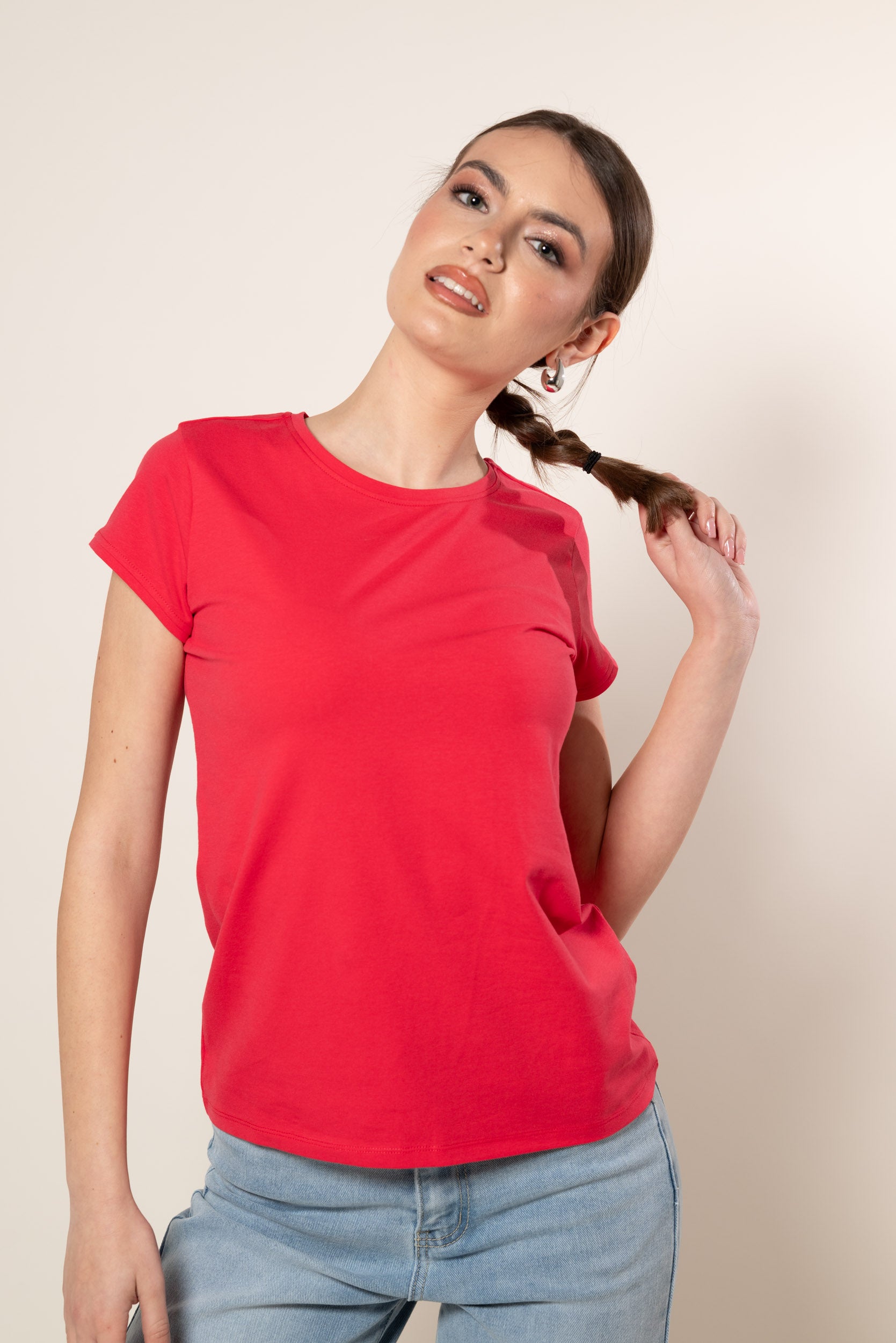 T- Shirt Basic|Colore:Rosso tomato