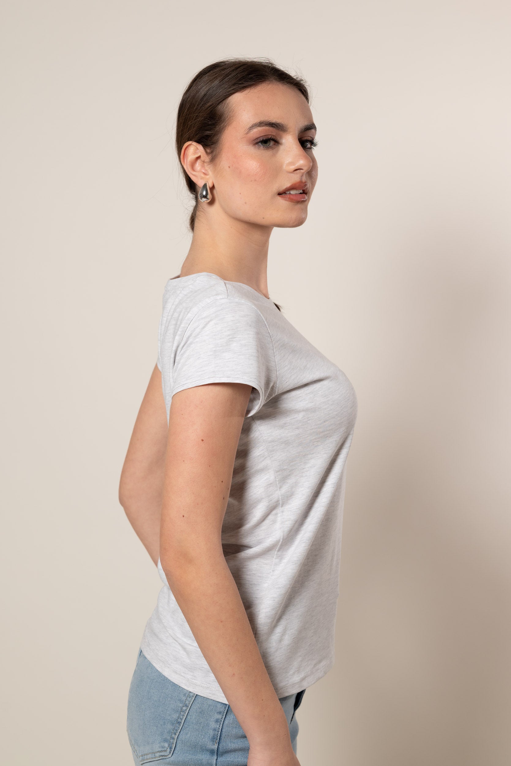 T- Shirt Basic|Colore:Grigio melange chiaro