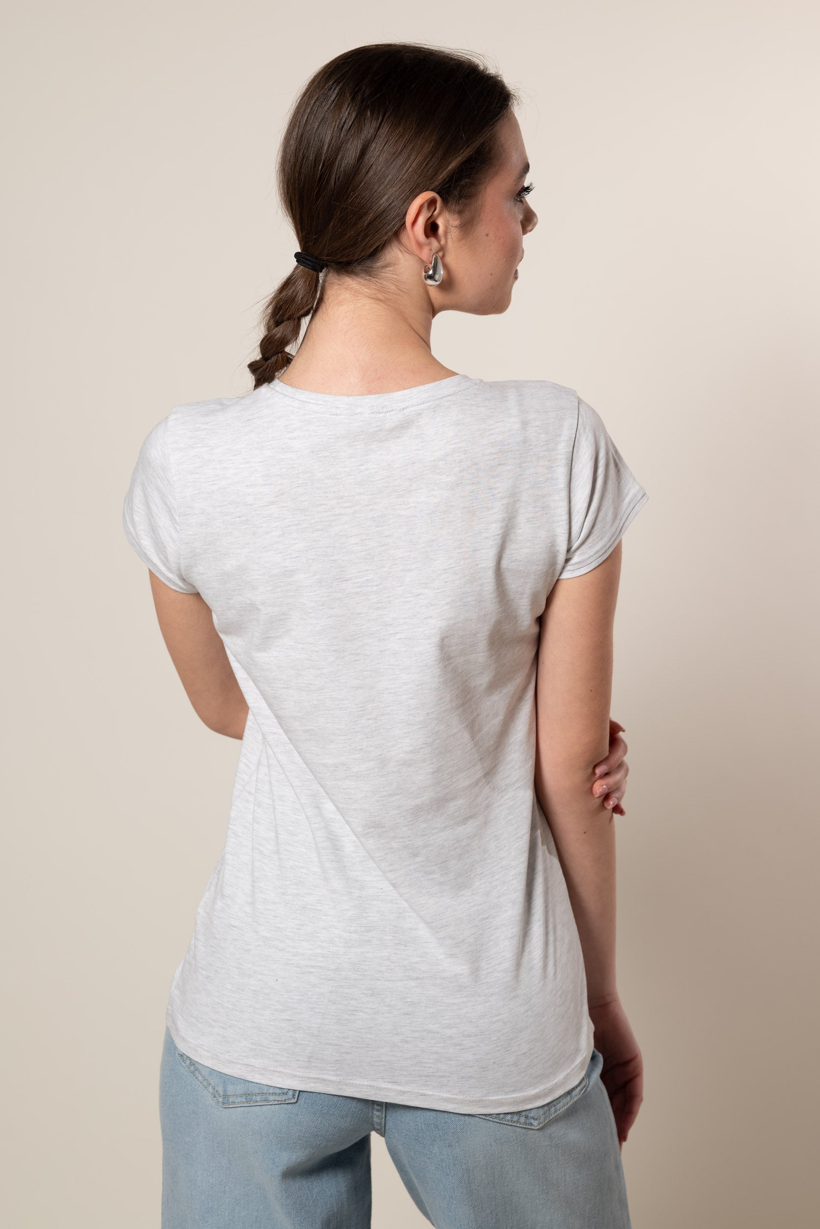 T- Shirt Basic|Colore:Grigio melange chiaro