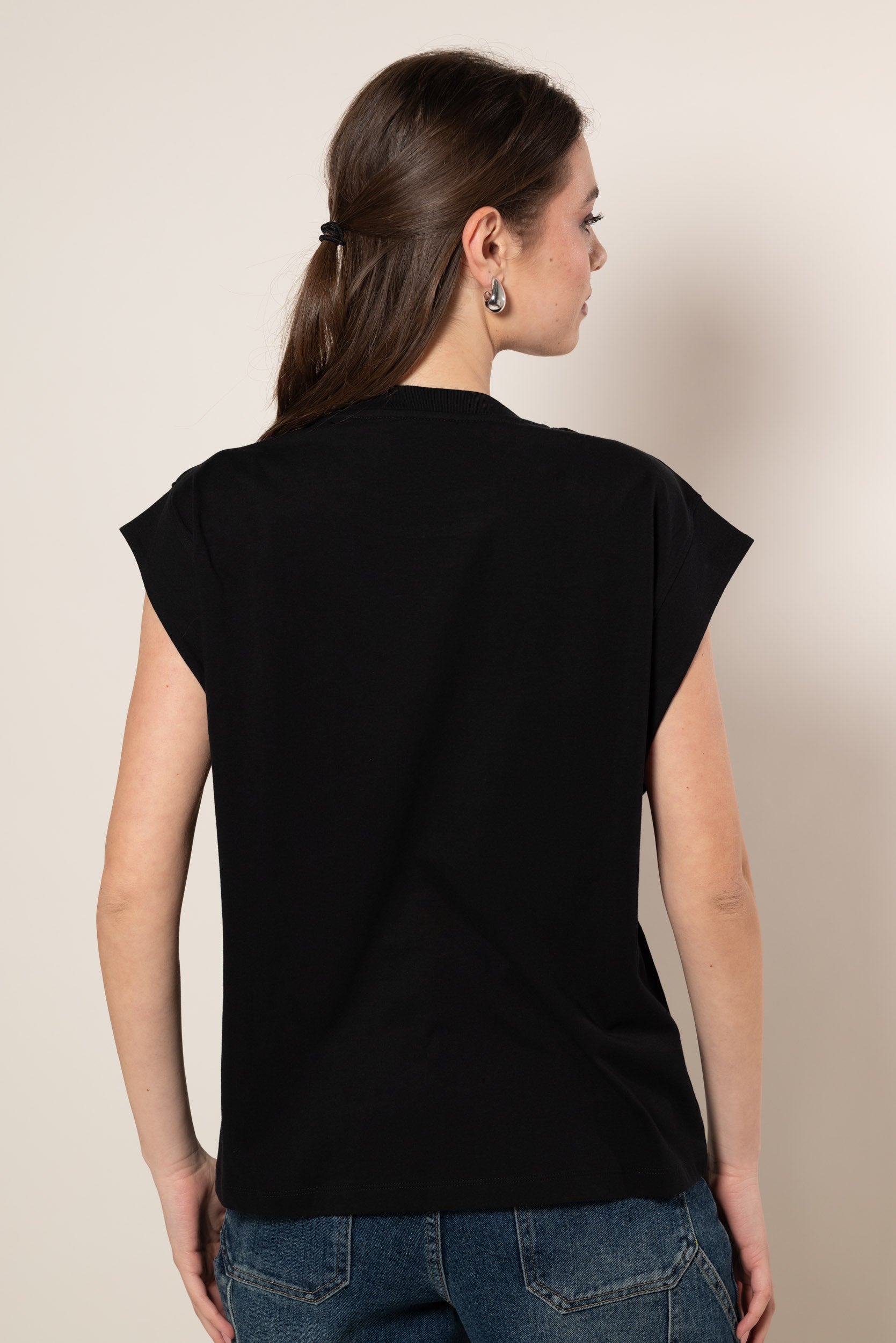 T- shirt manica ampia|Colore:Nero