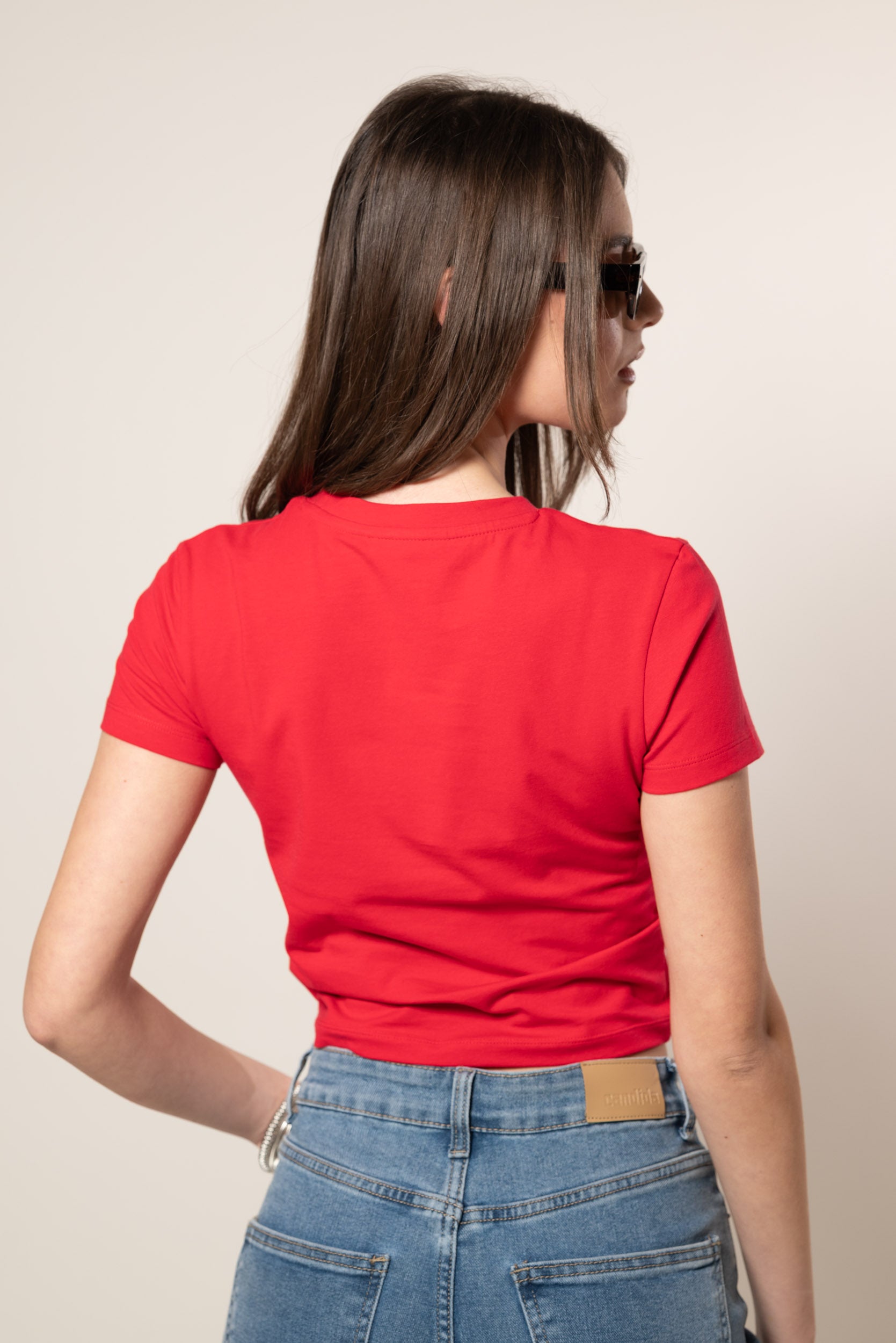 T-Shirt Crop|Colore:Rosso