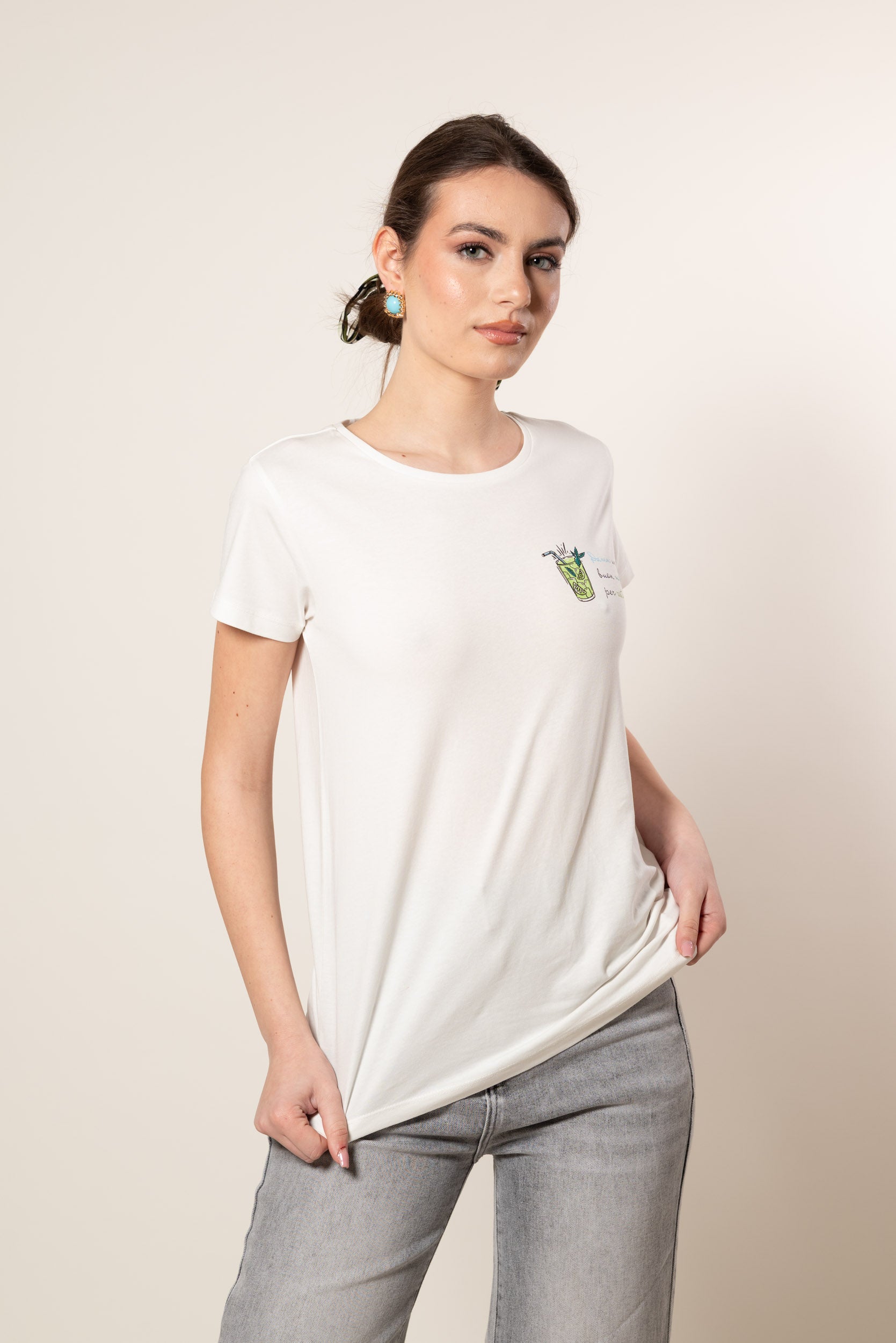 T - Shirt Cocktail|Colore:Bianco latte