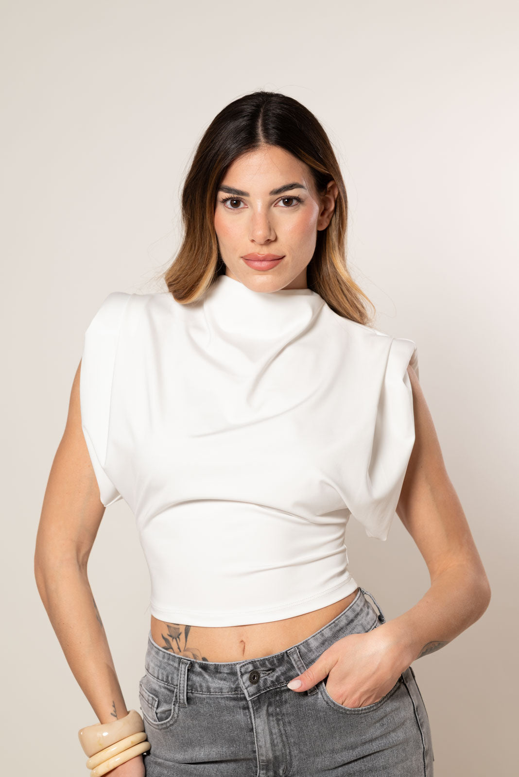 Maglia Strutturata |Colore:Bianco