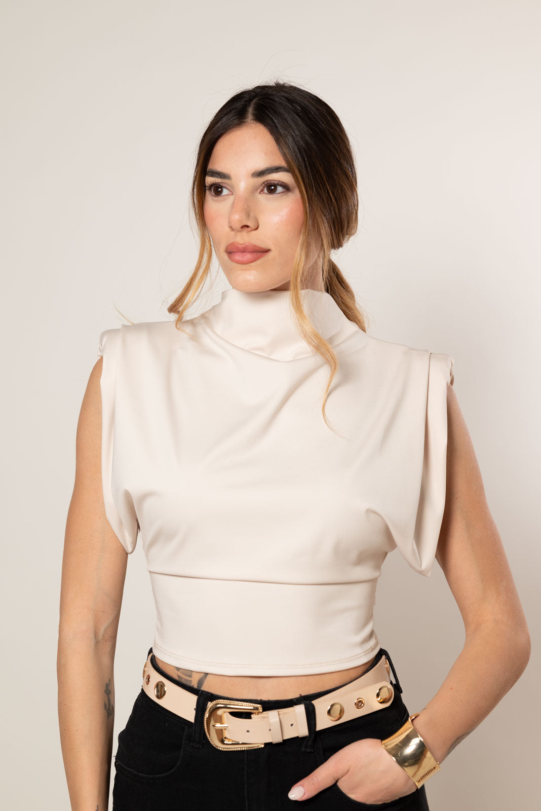 Maglia Strutturata |Colore:Beige chiaro