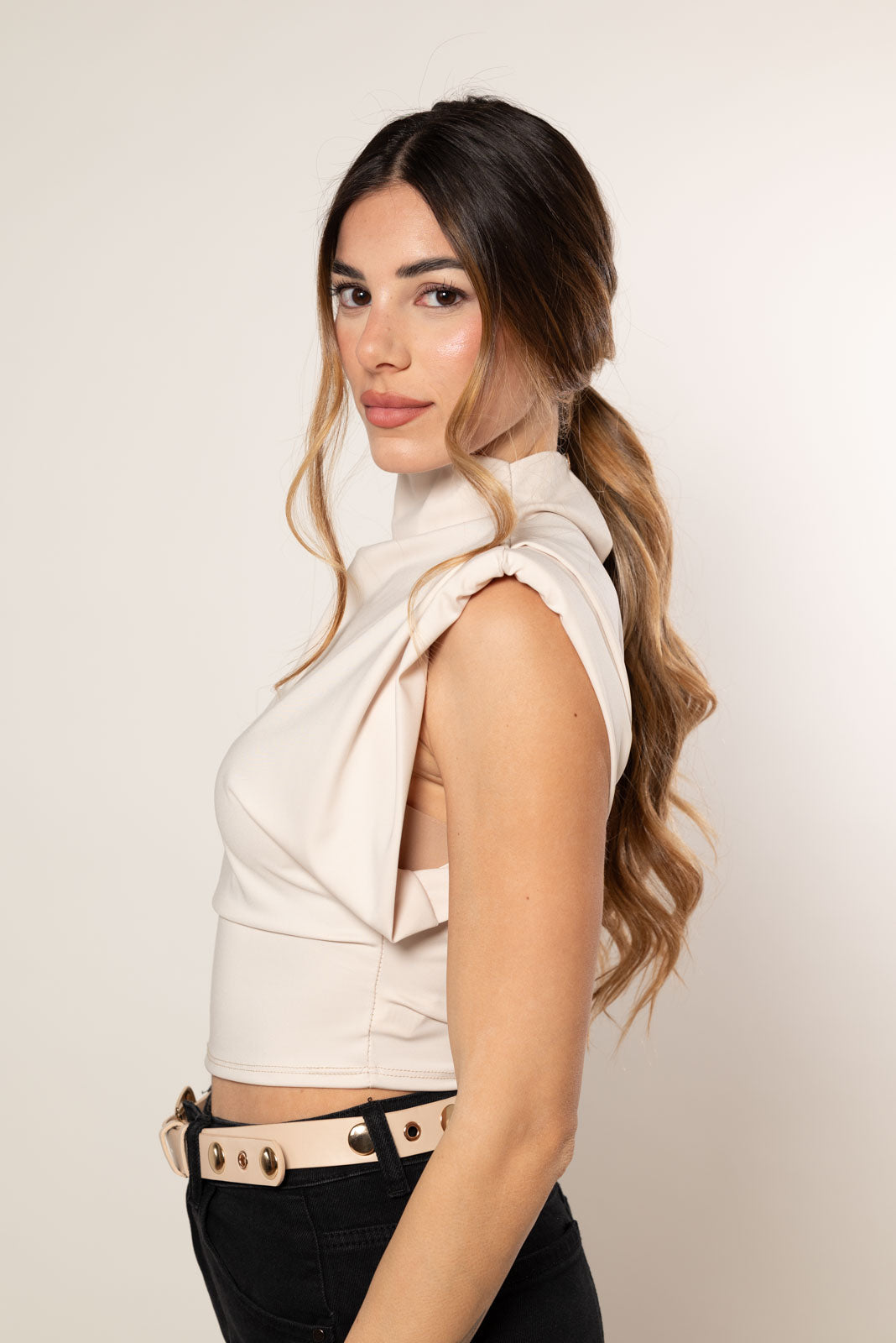 Maglia Strutturata |Colore:Beige chiaro