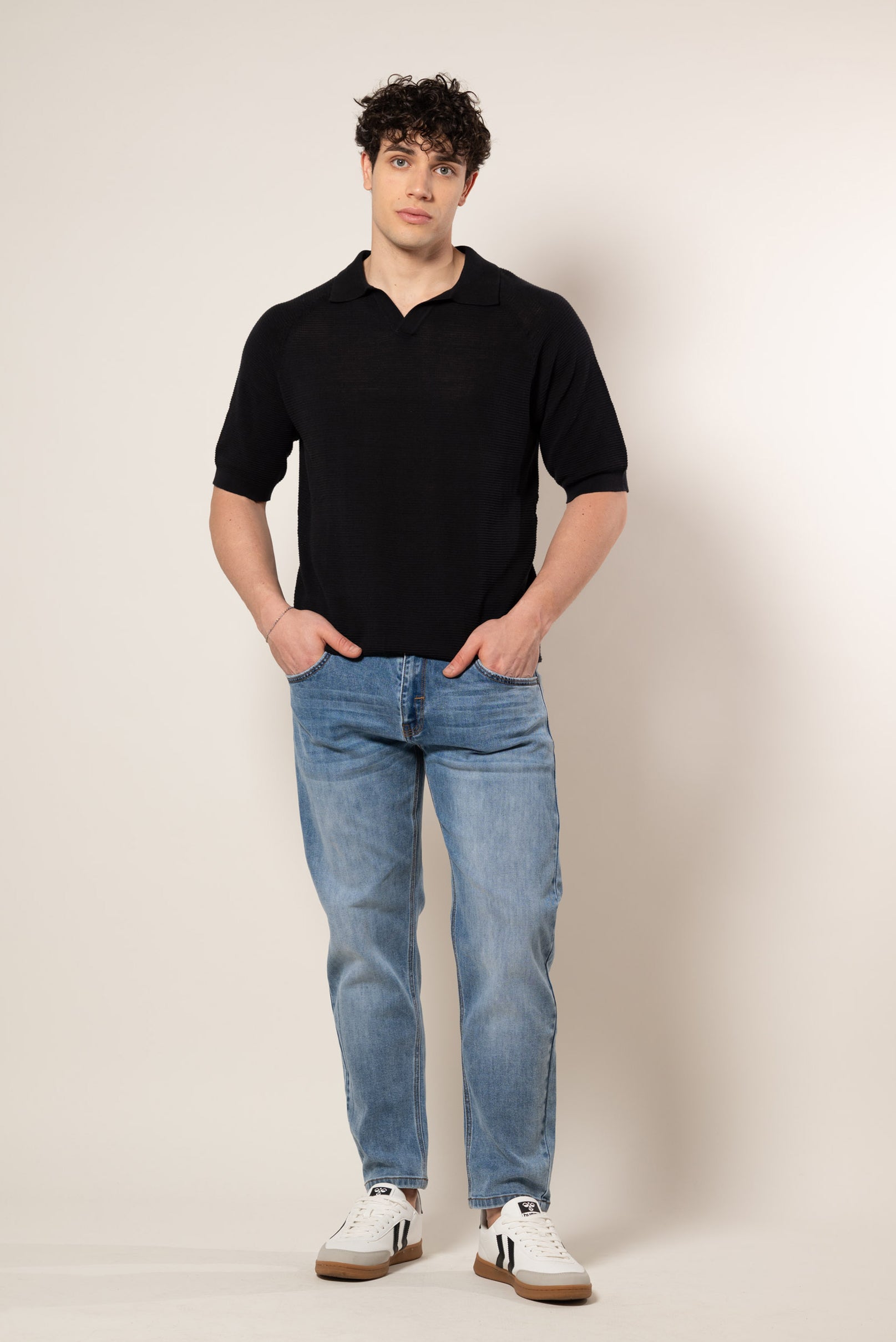 Polo in Maglia|Colore:Nero