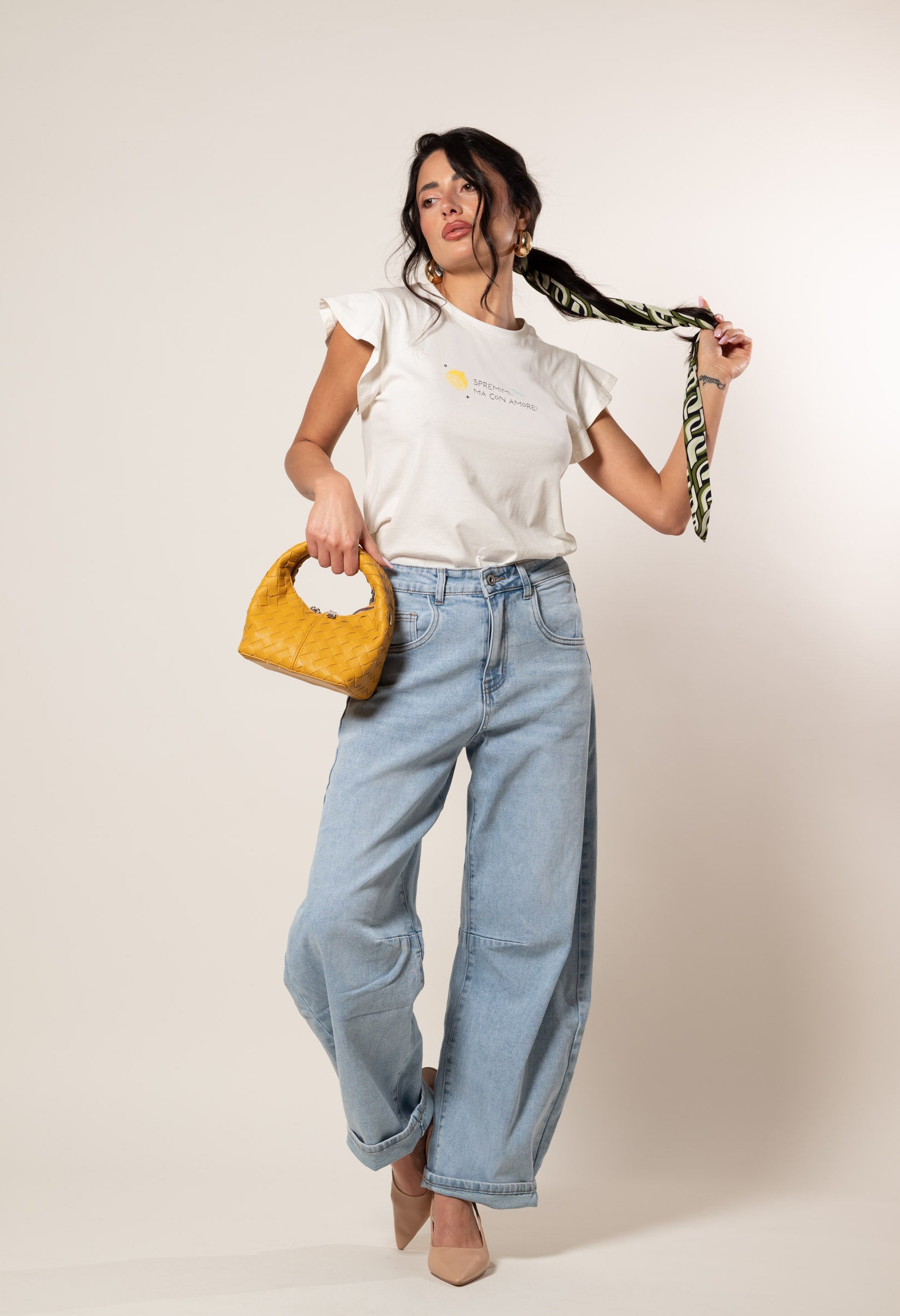 T-Shirt lemon con amore|Colore:Bianco latte