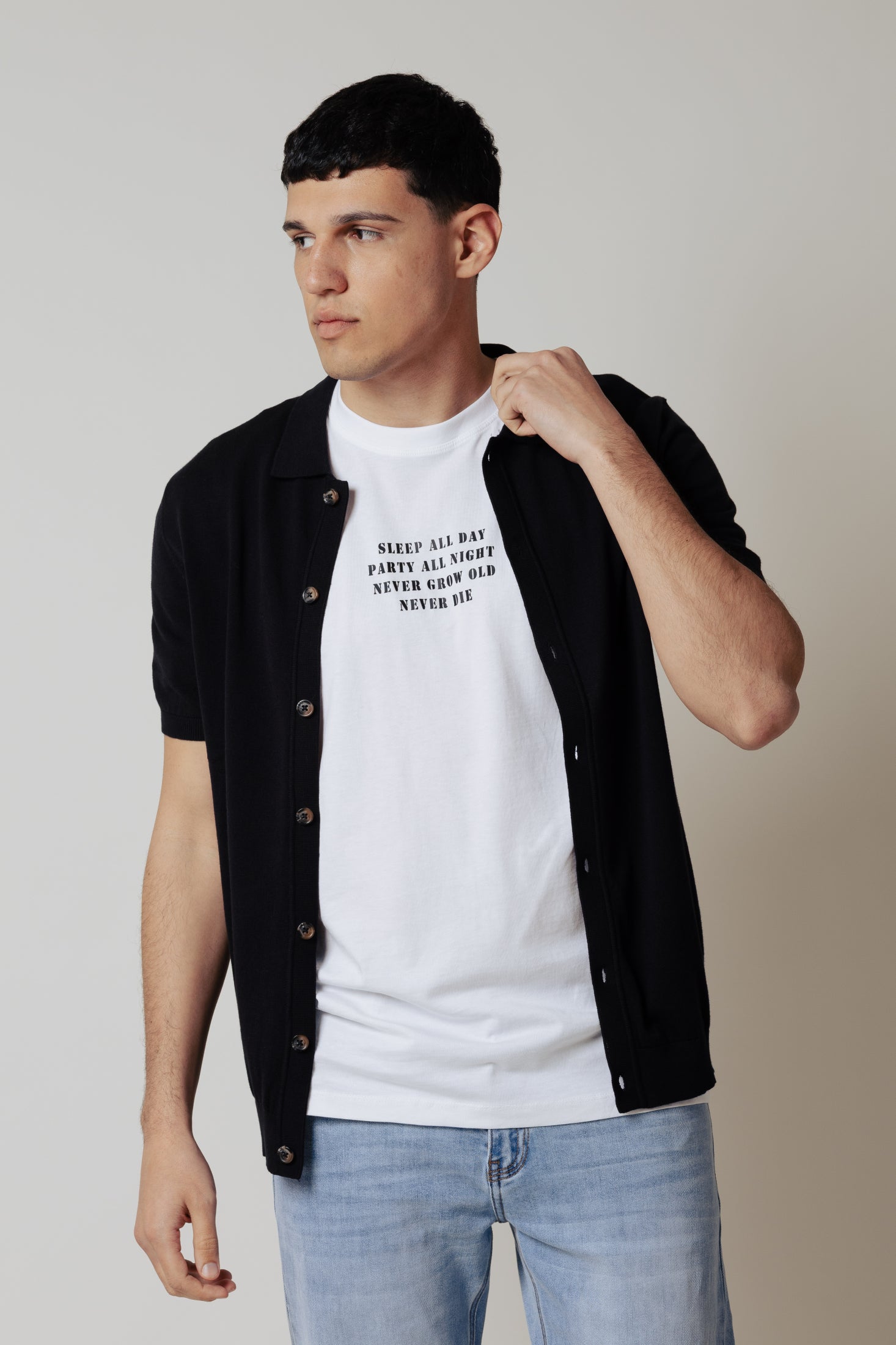 Polo Cardigan|Colore:Nero