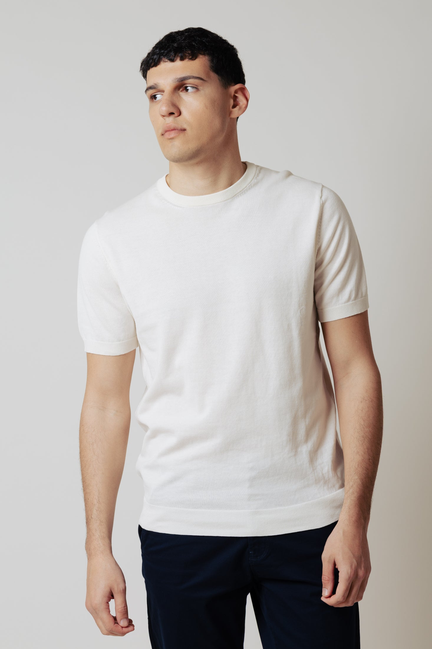 T_Shirt in maglia|Colore:Panna