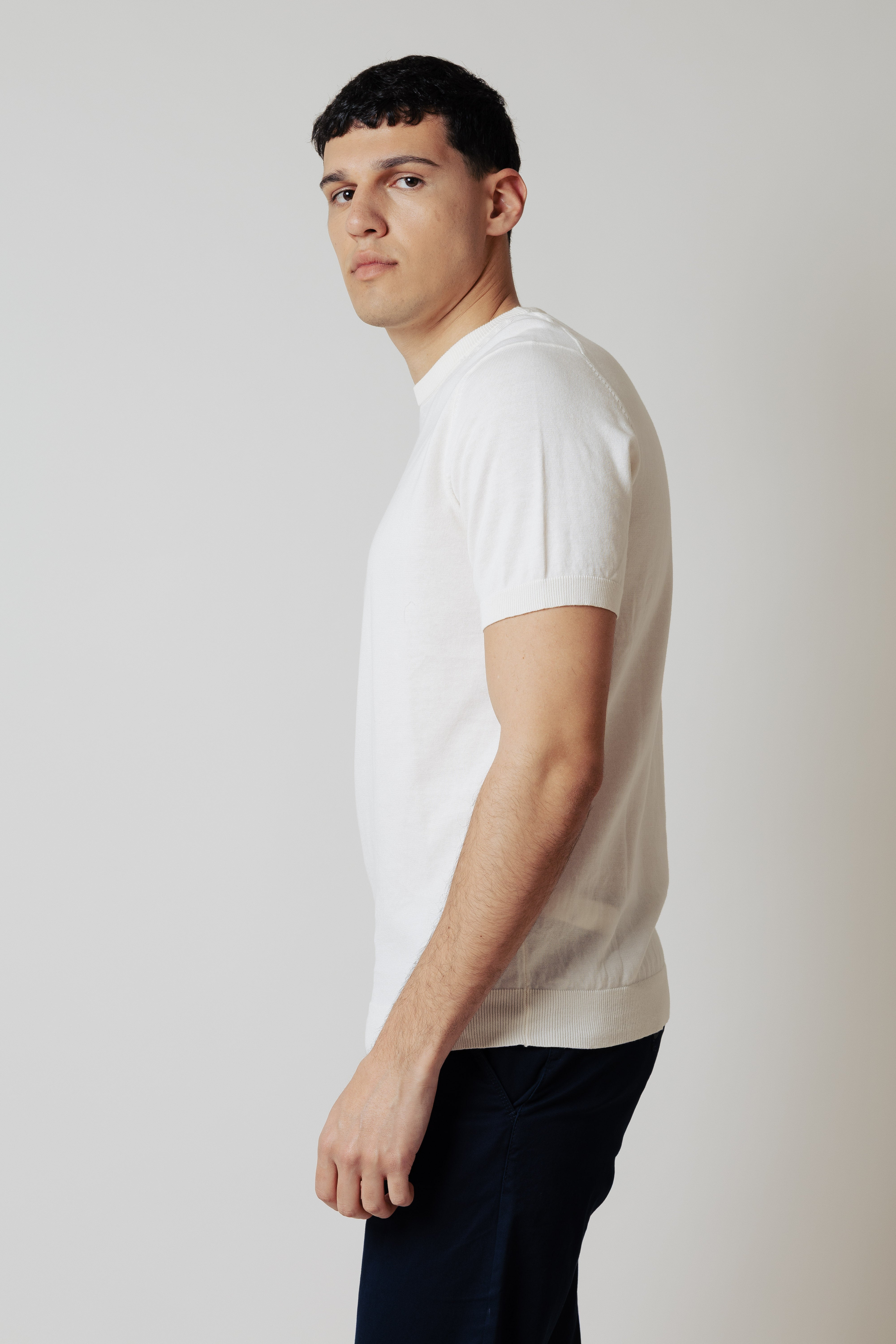 T_Shirt in maglia|Colore:Panna