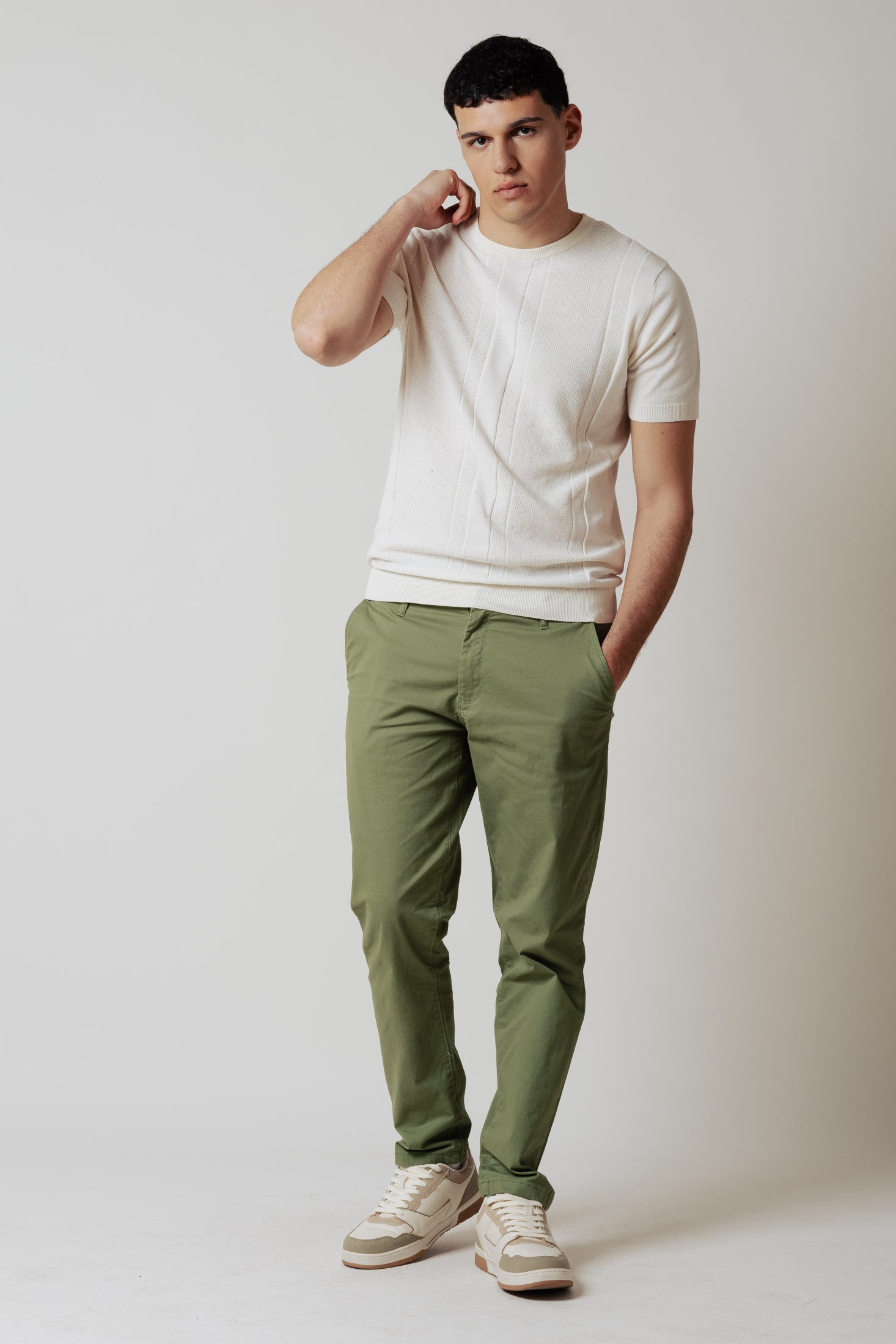 Pantaoni Chino Regular|Colore:Verde militare