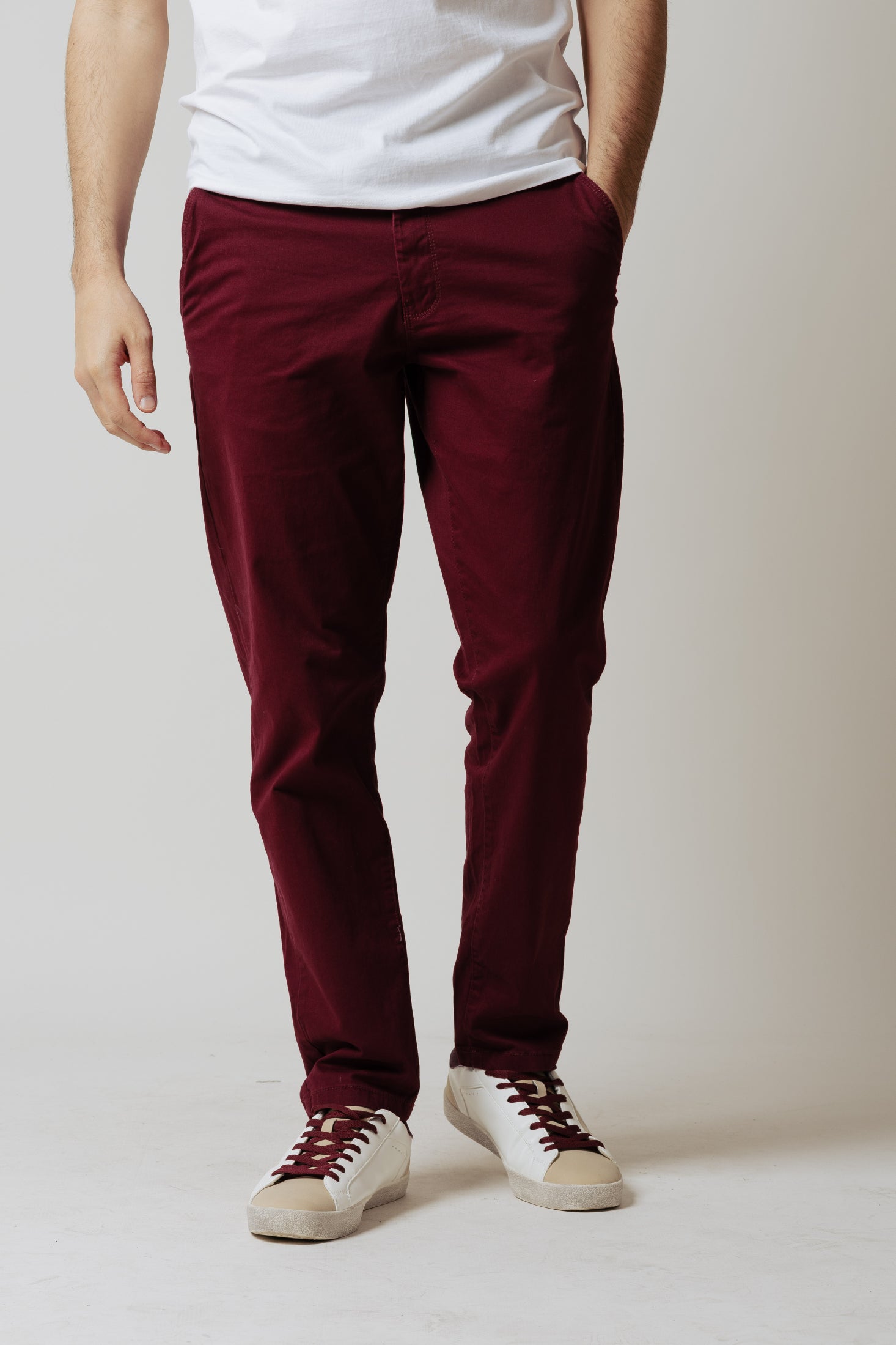 Pantaoni Chino Regular|Colore:Bordeaux
