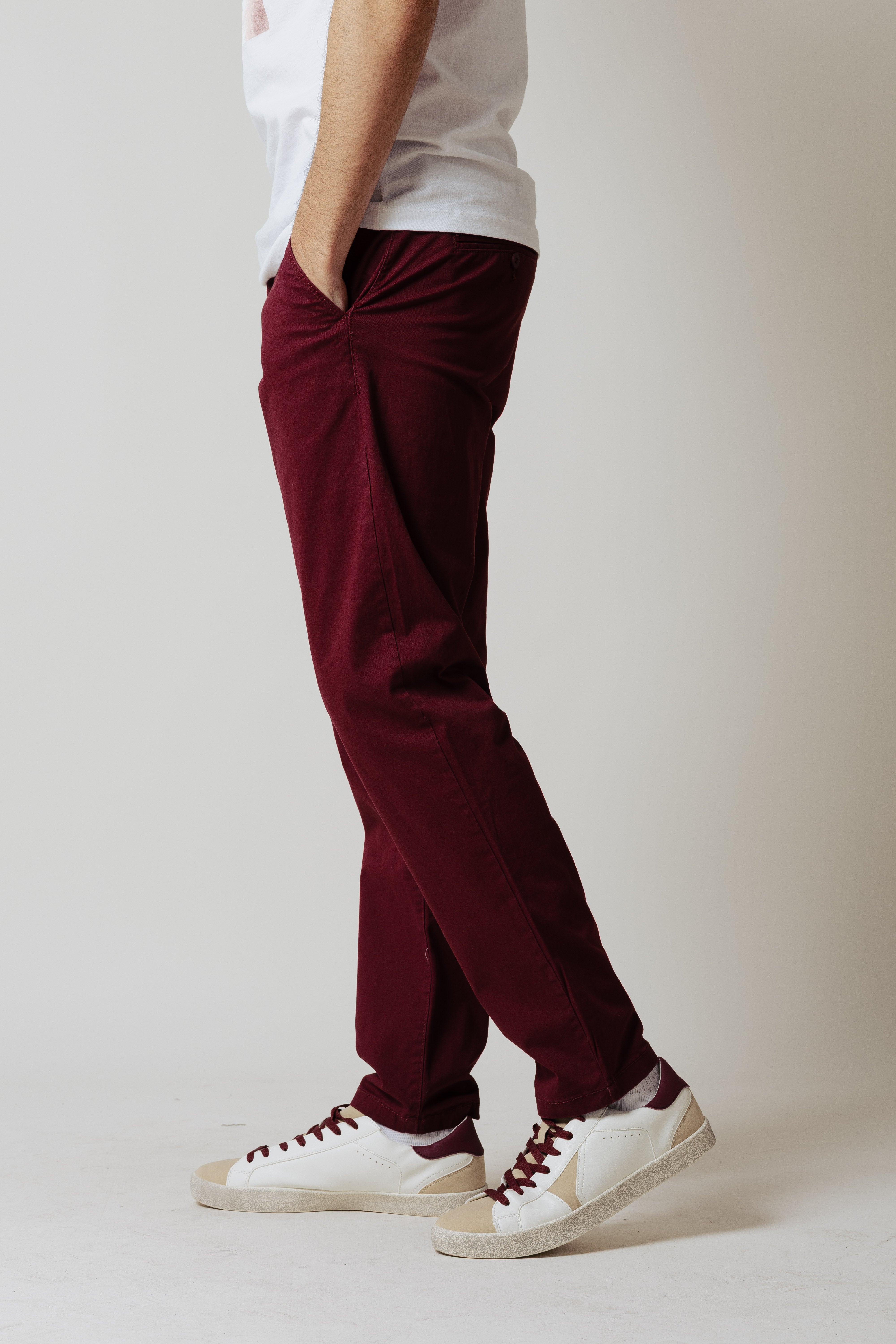 Pantaoni Chino Regular|Colore:Bordeaux