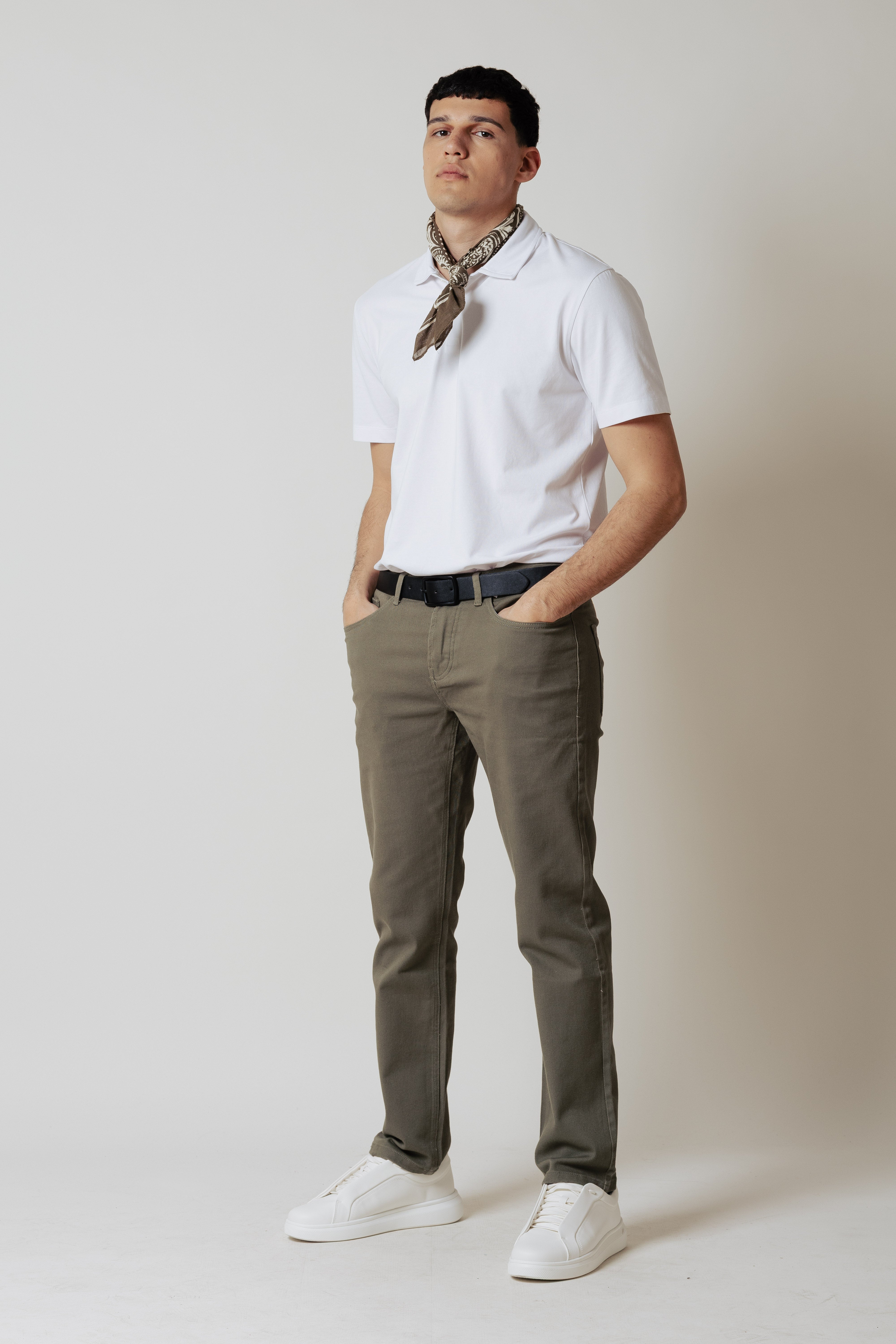 Jeans colorato 5 tasche|Colore:Verde militare