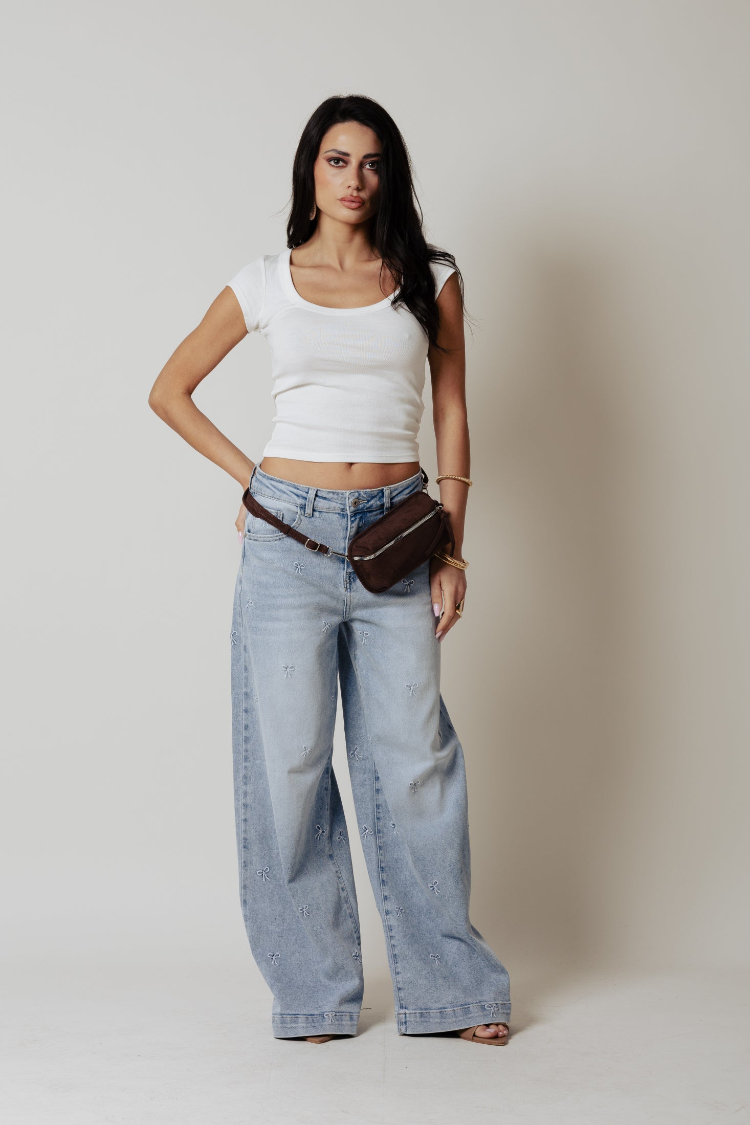 T-Shirt U neck|Colore:Bianco latte