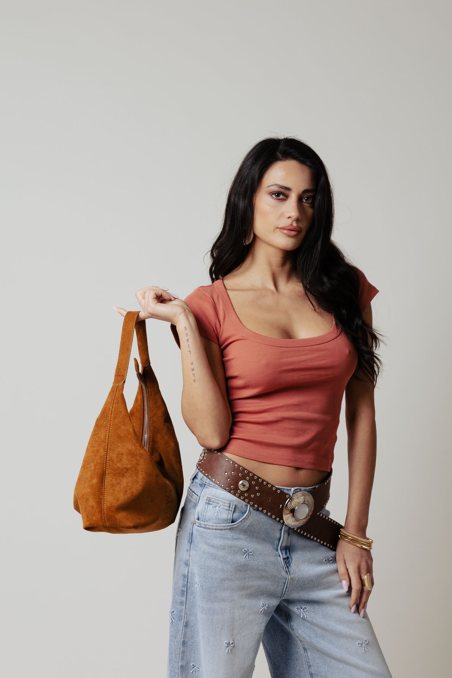 T-Shirt U neck|Colore:Terracotta