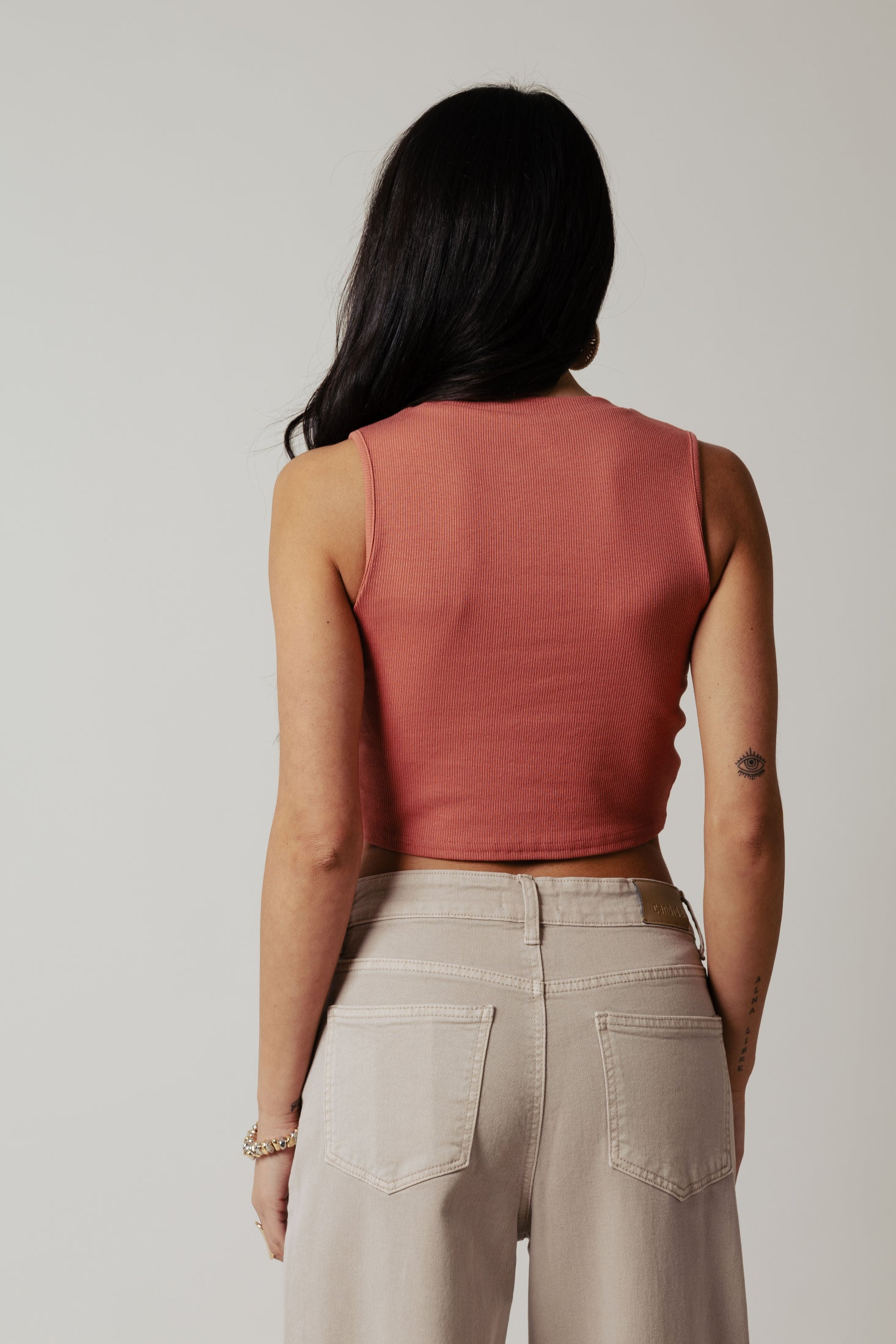 Top con nodo in vita|Colore:Terracotta