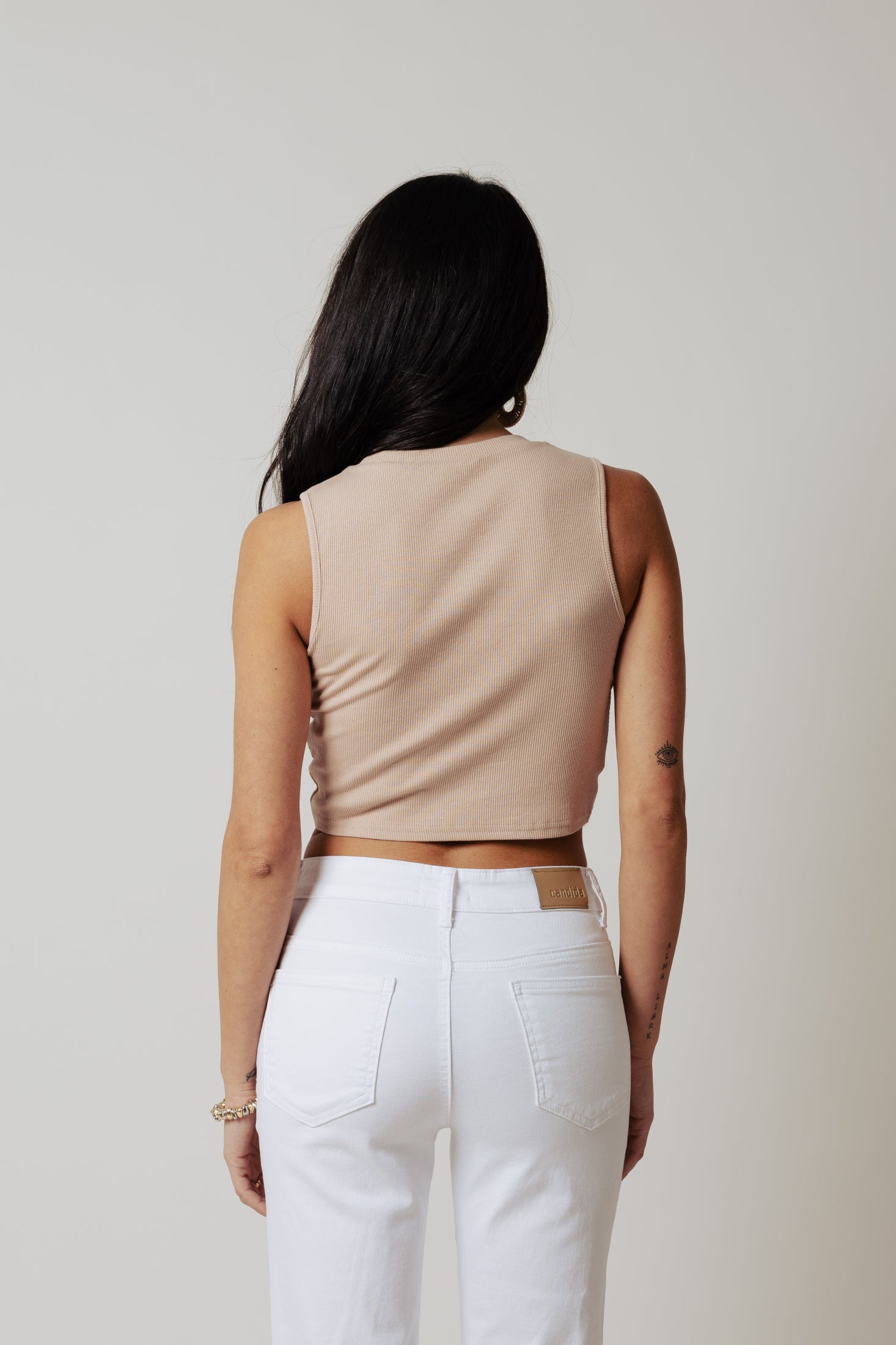 Top con nodo in vita|Colore:Cipria