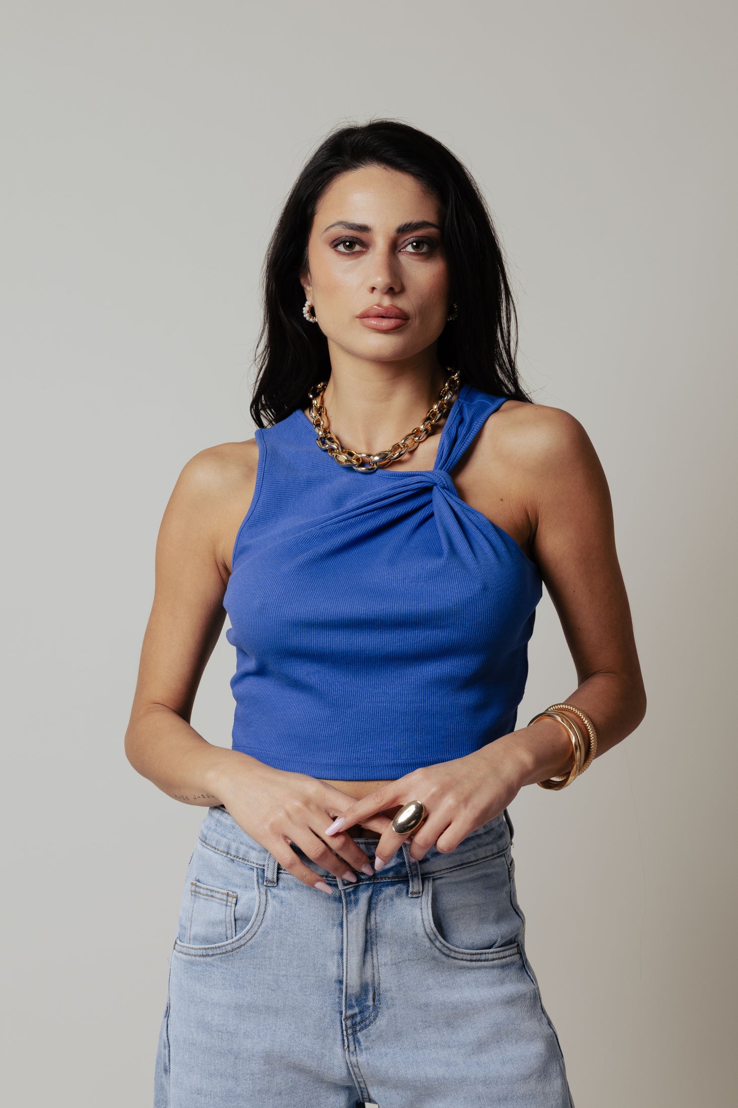 Top con nodo|Colore:Blu royal