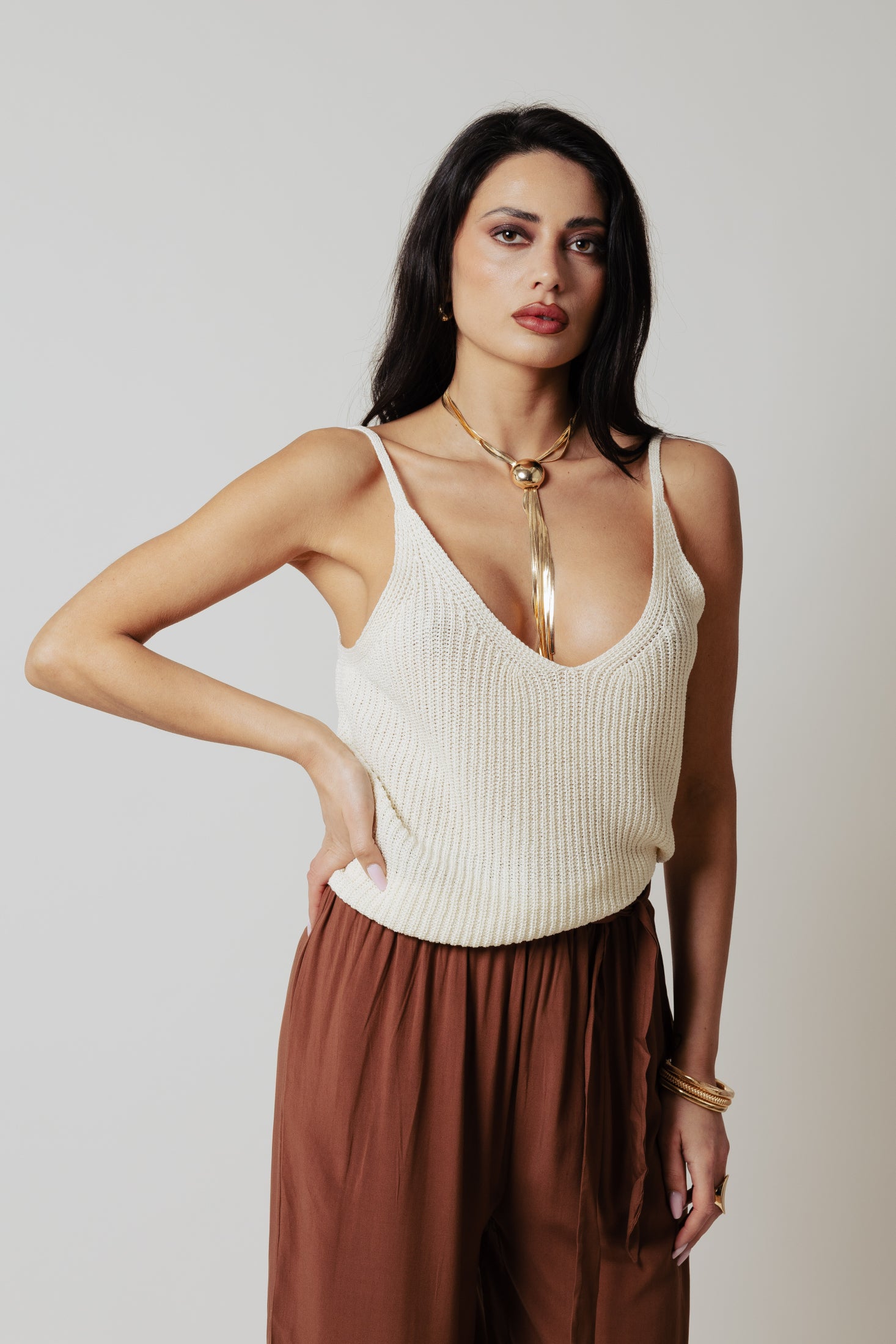 Top in filo|Colore:Avorio