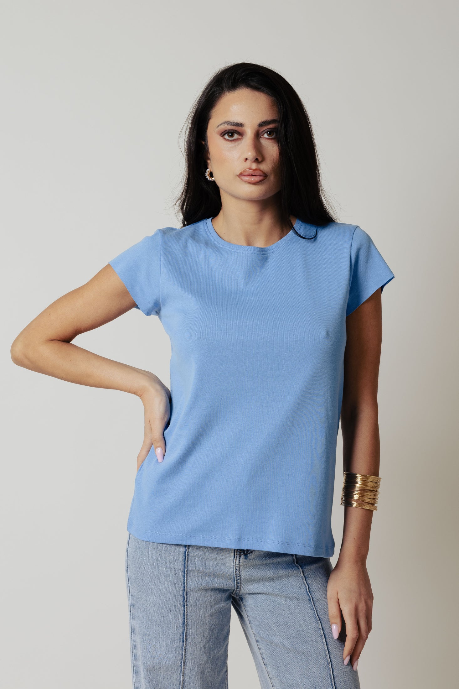 T-Shirt cotone |Colore:Celeste