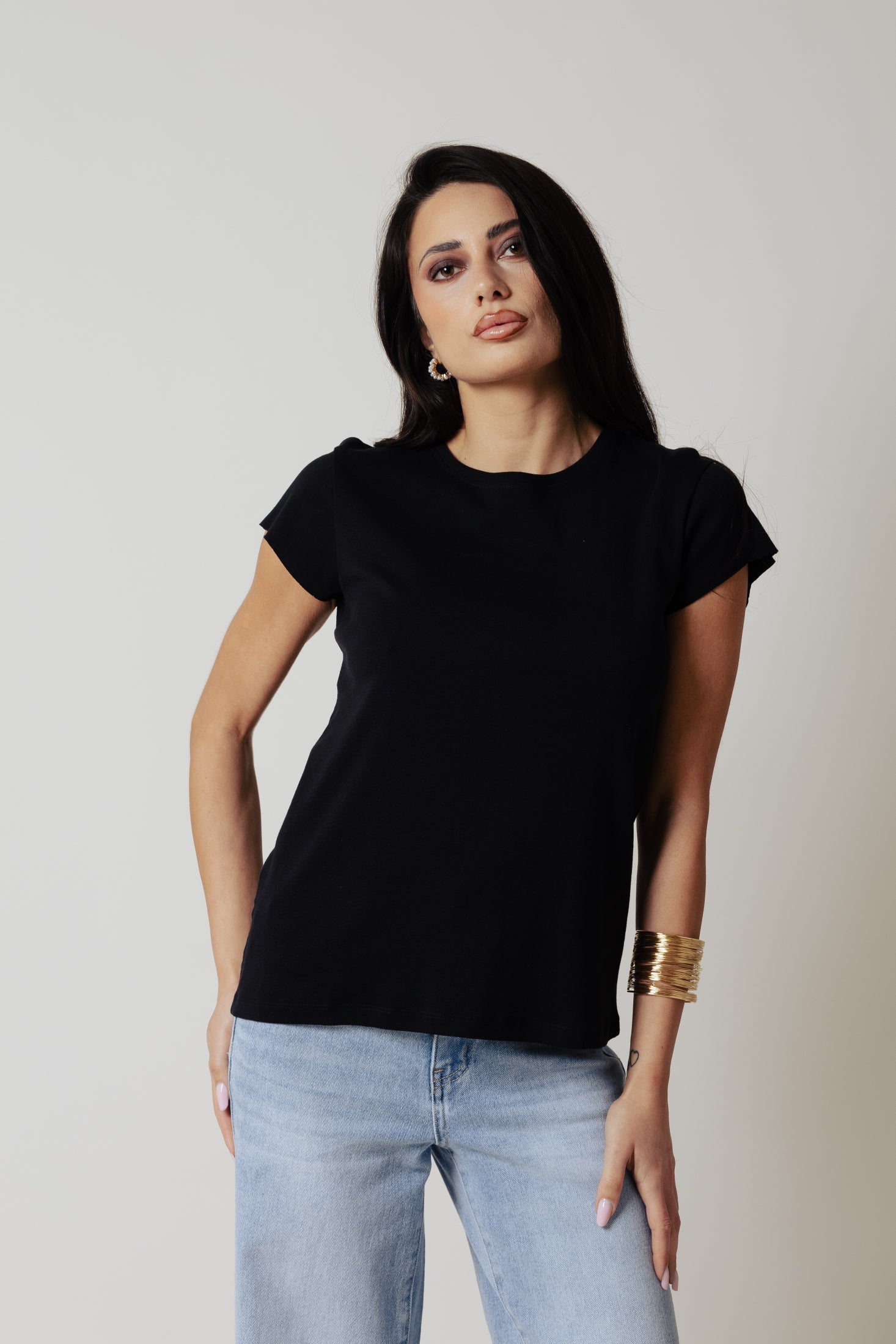 T-Shirt cotone |Colore:Nero