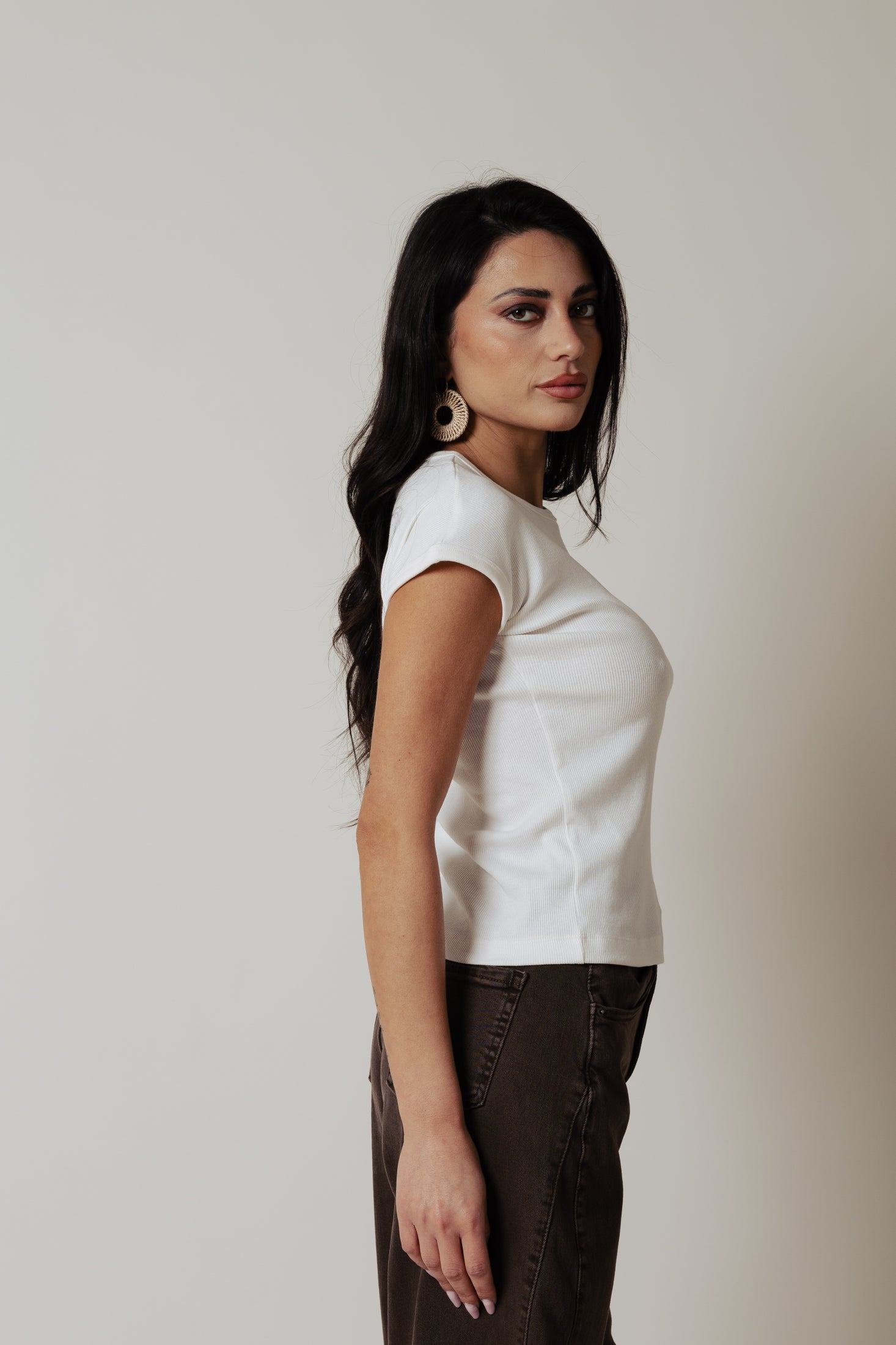 T- Shirt manica aletta |Colore:Bianco latte