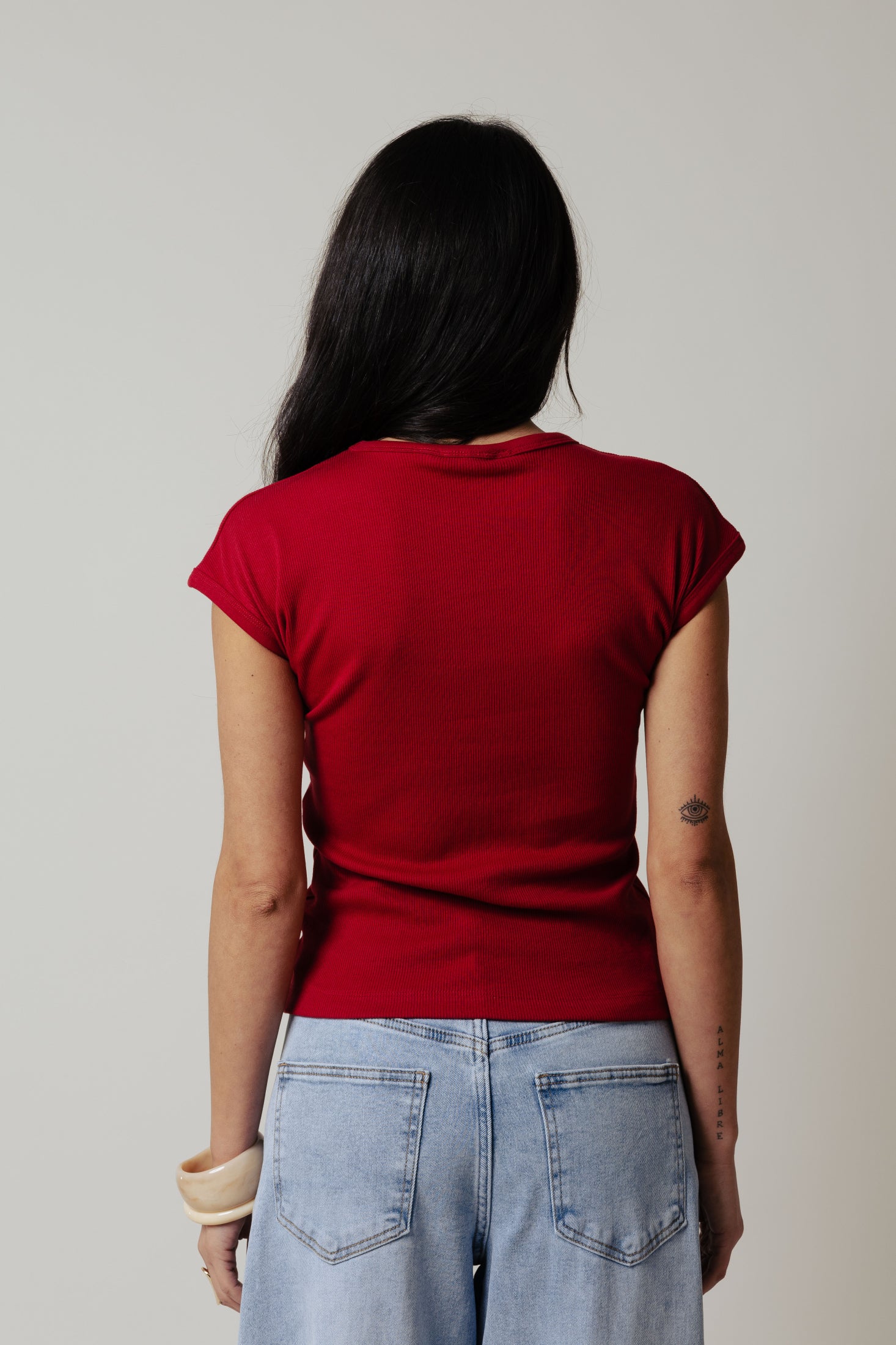 T- Shirt manica aletta |Colore:Rosso india