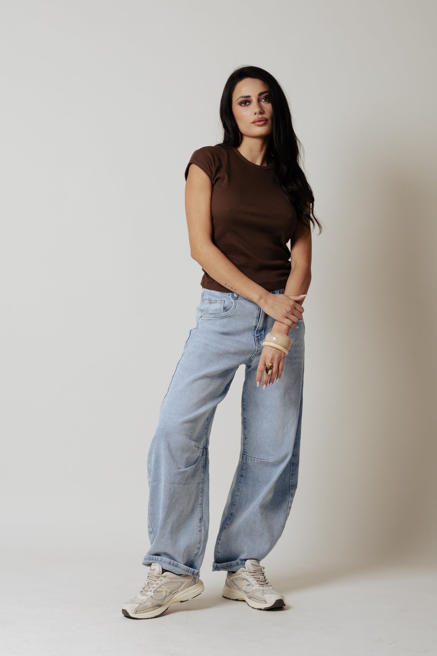 T- Shirt manica aletta |Colore:Tabacco