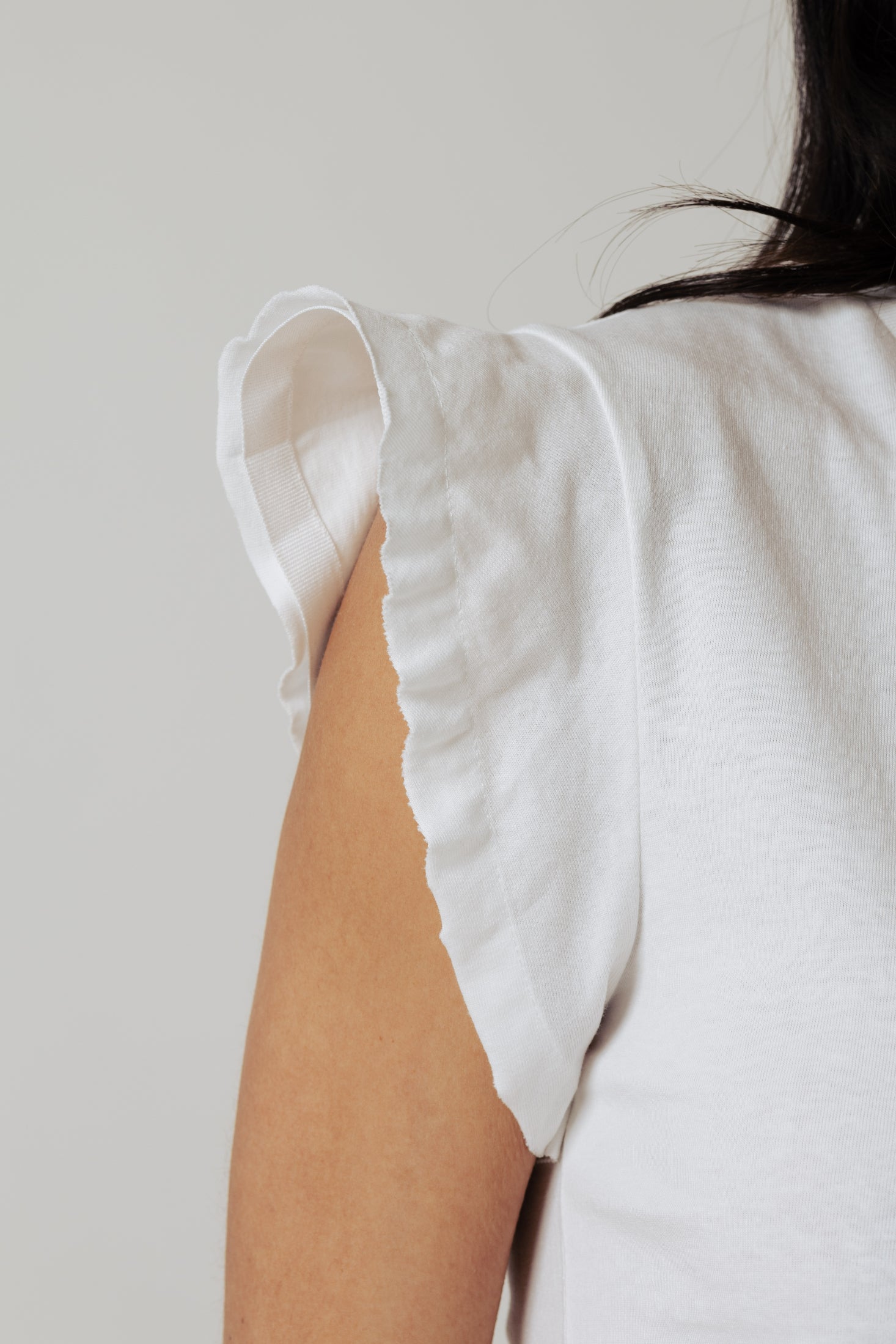 T-shirt volant|Colore:Bianco latte