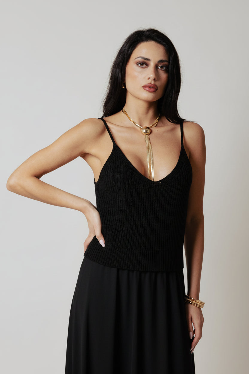 Top in filo|Colore:Nero